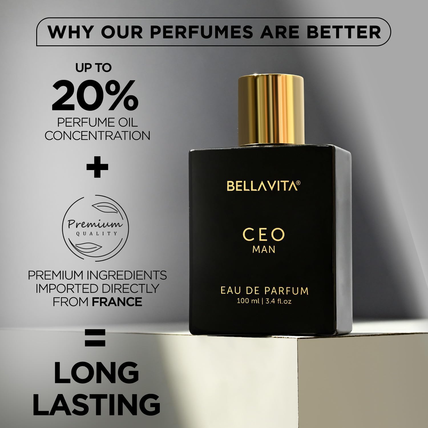 Bella Vita Luxury CEO MAN Long Lasting Perfume for Men EDP 100ml Woody Citrus Fragrance