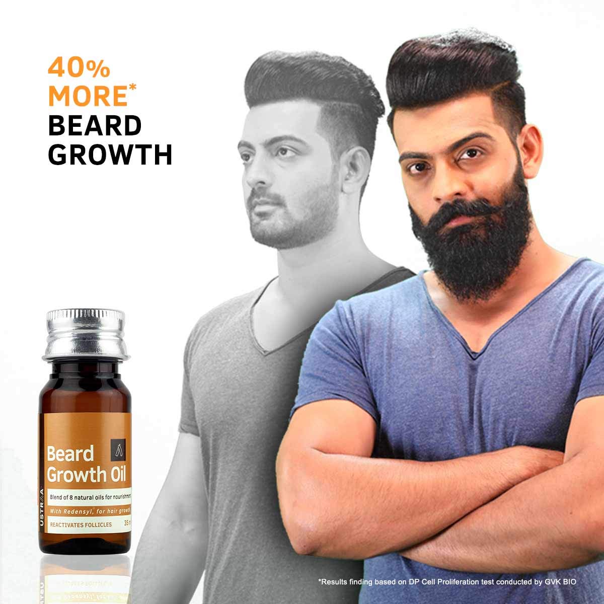 Ustraa Beard Growth Oil 2x35ml Natural Redensyl Formula