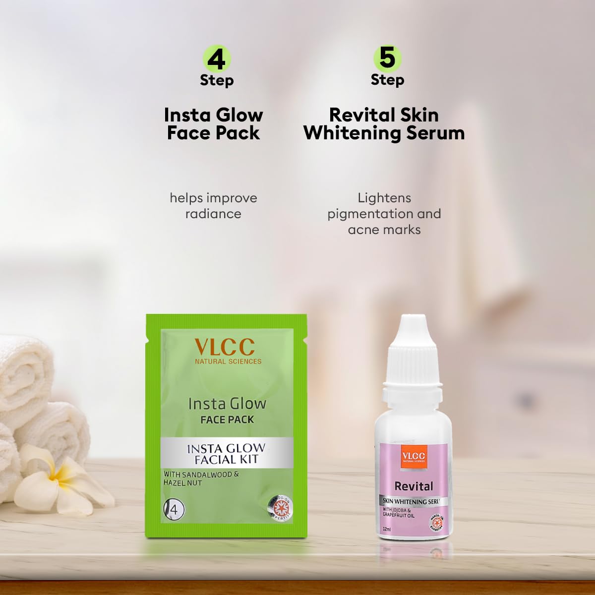 VLCC Salon Series Insta Glow Facial Kit for Youthful Skin (6 Facials)