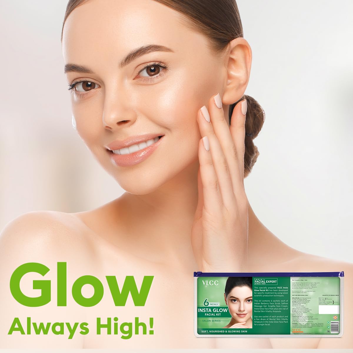 VLCC Salon Series Insta Glow Facial Kit for Youthful Skin (6 Facials)