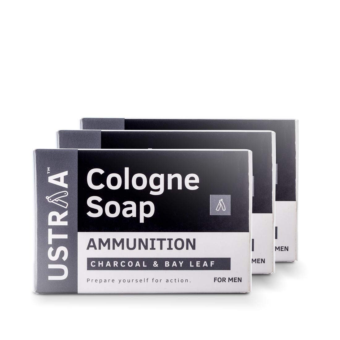 Ustraa Ammunition Cologne Soap Charcoal Bay Leaf 3x125g