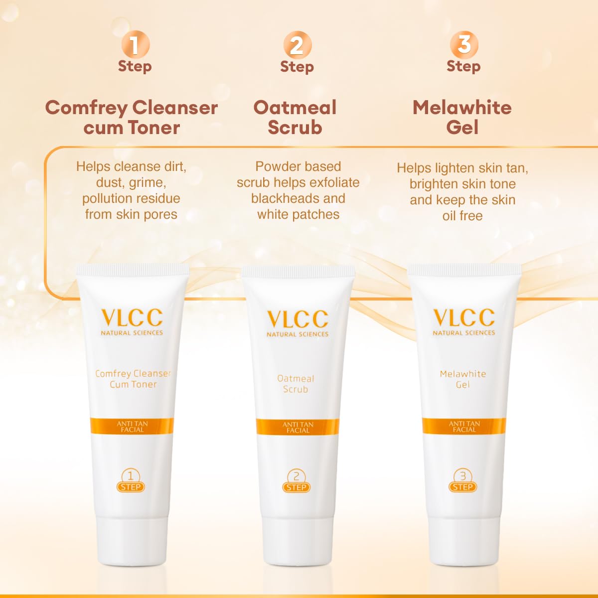 VLCC Anti Tan Facial Kit: 60g, 25 Vital Ingredients for Healthy Skin