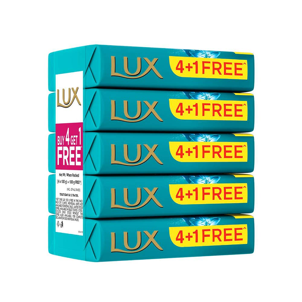 LUX Fresh Splash Water Lily Mint Soap Bar 4‑Pack 100g