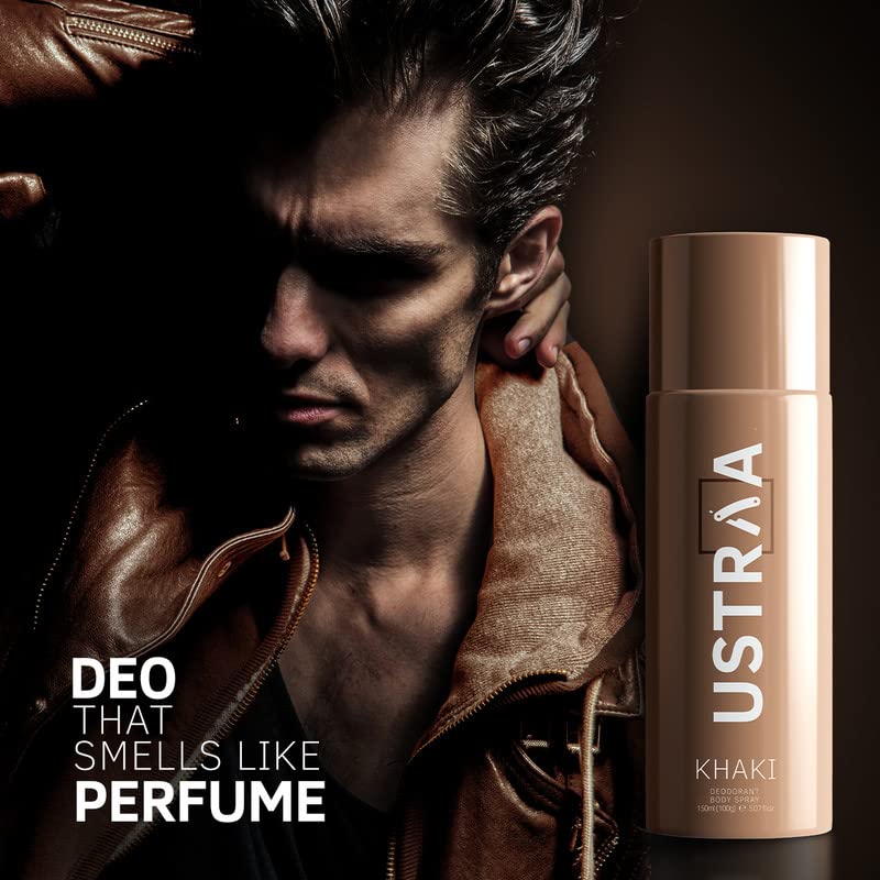 USTRAA Khaki Men’s Body Spray 150ml Long‑Lasting Rusty Fragrance