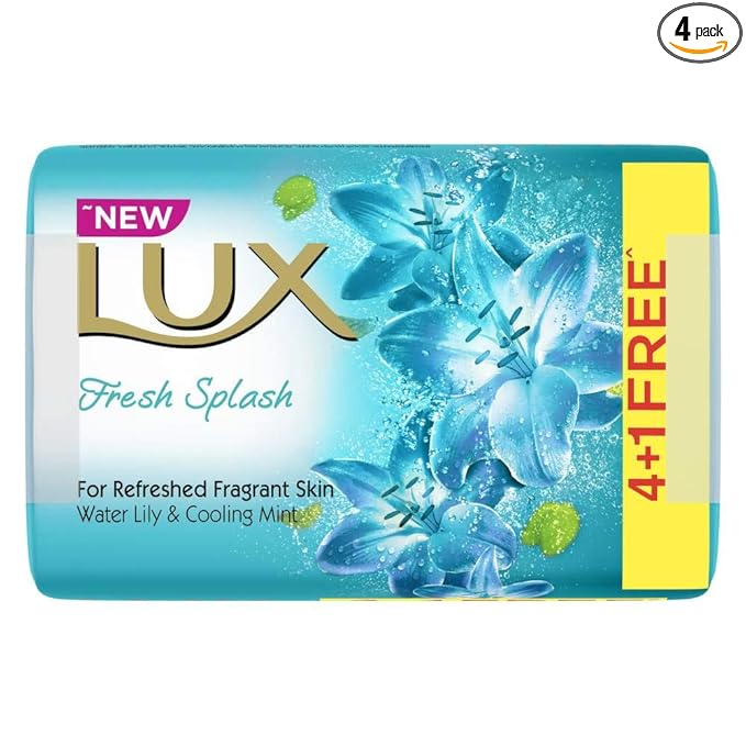 LUX Fresh Splash Water Lily Mint Soap Bar 4‑Pack 100g