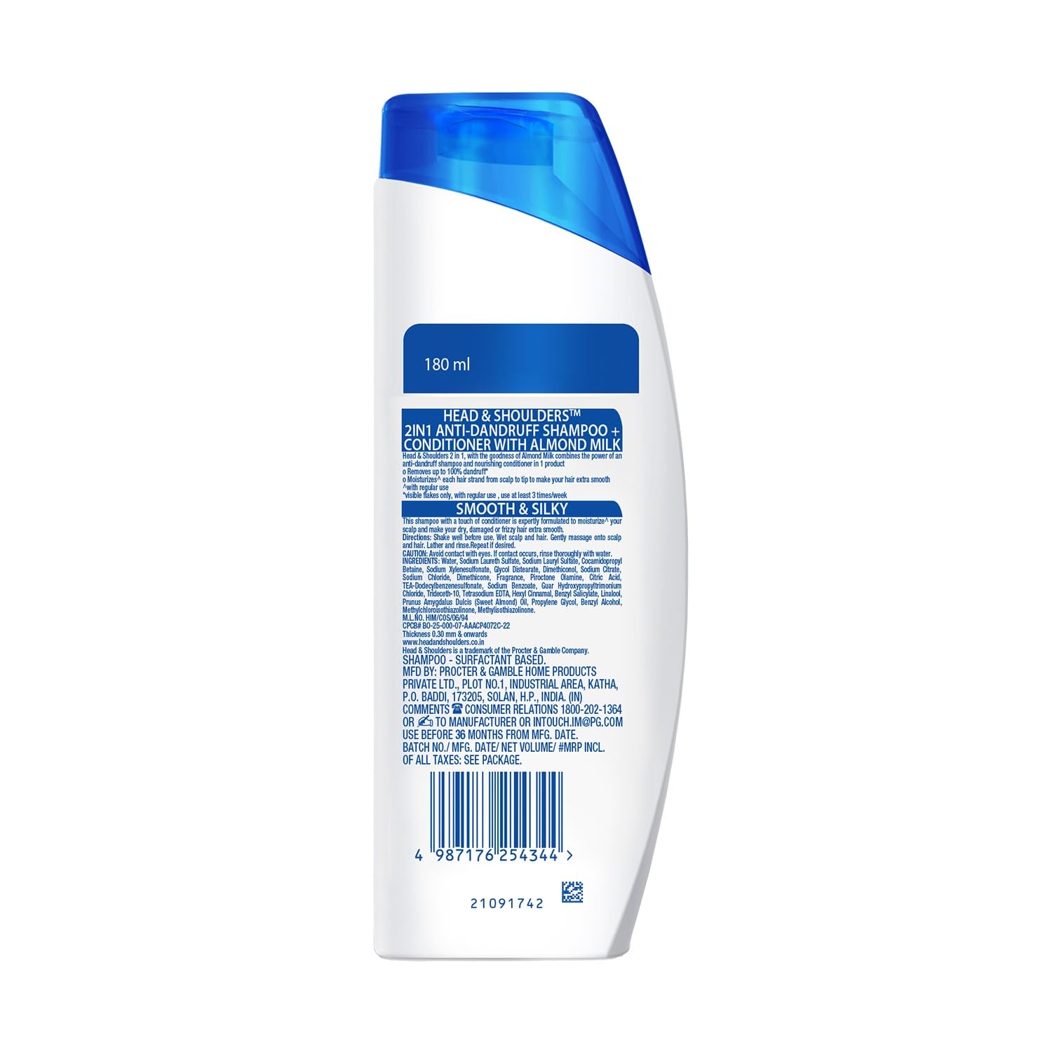 Head & Shoulders Smooth Silky Anti-Dandruff 2-in-1 Shampoo 180ml