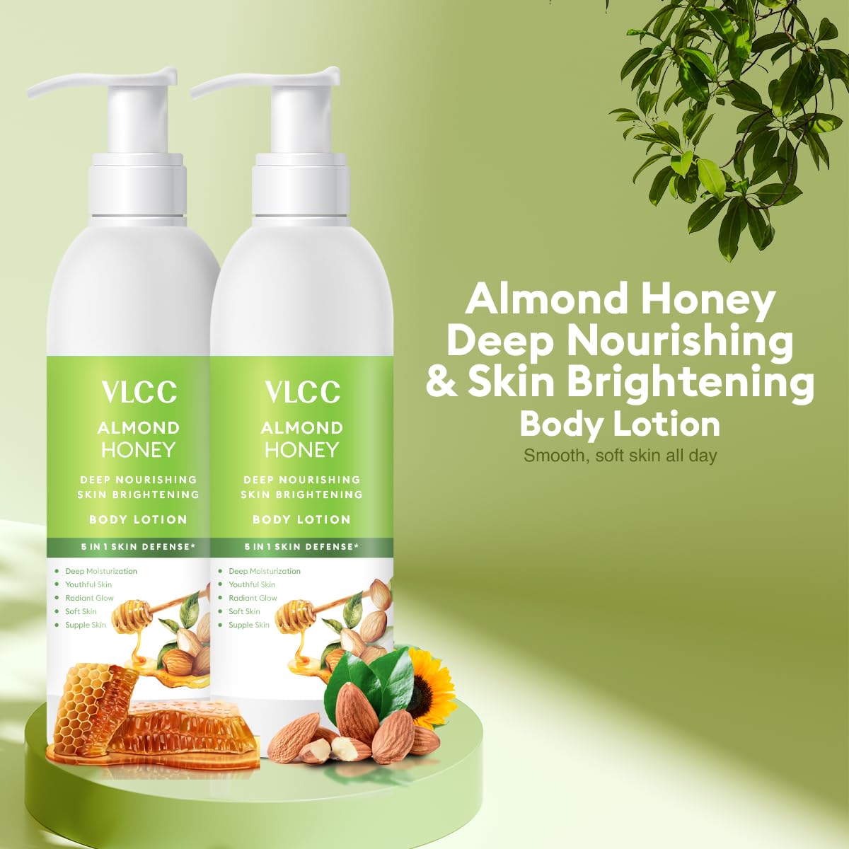 VLCC Almond Honey Deep Nourishing Body Lotion 350ml Hydrating Brightening