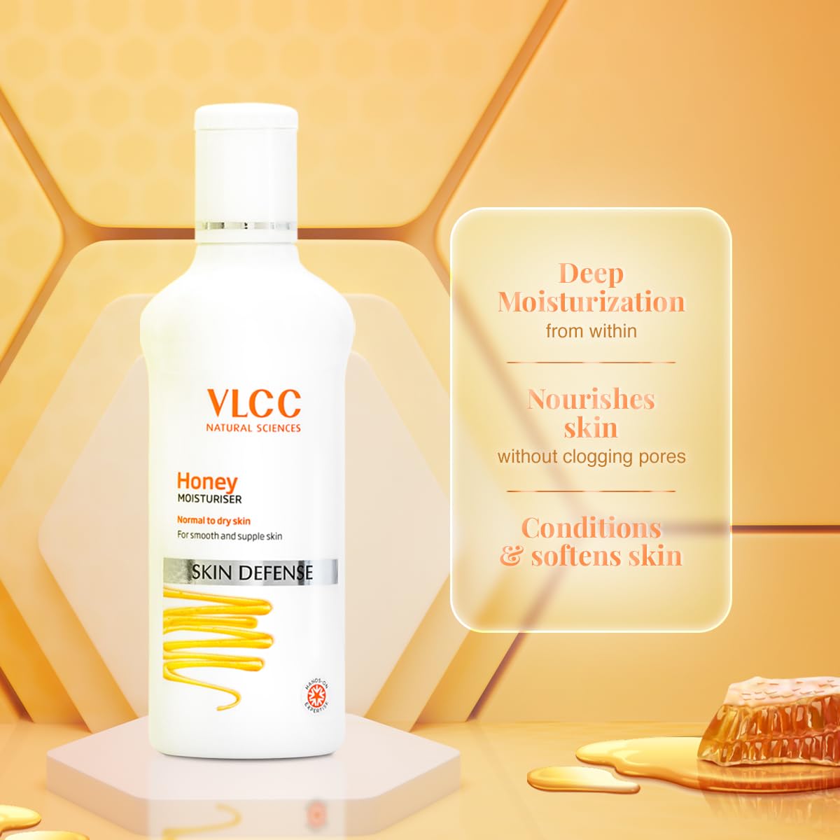 VLCC Honey Moisturiser: Deep Hydration, Non-Greasy, Lightweight for Normal to Dry Skin
