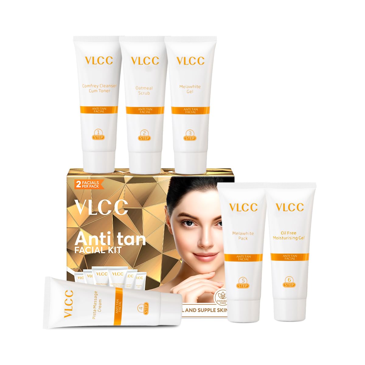 VLCC Anti Tan Facial Kit: 60g, 25 Vital Ingredients for Healthy Skin