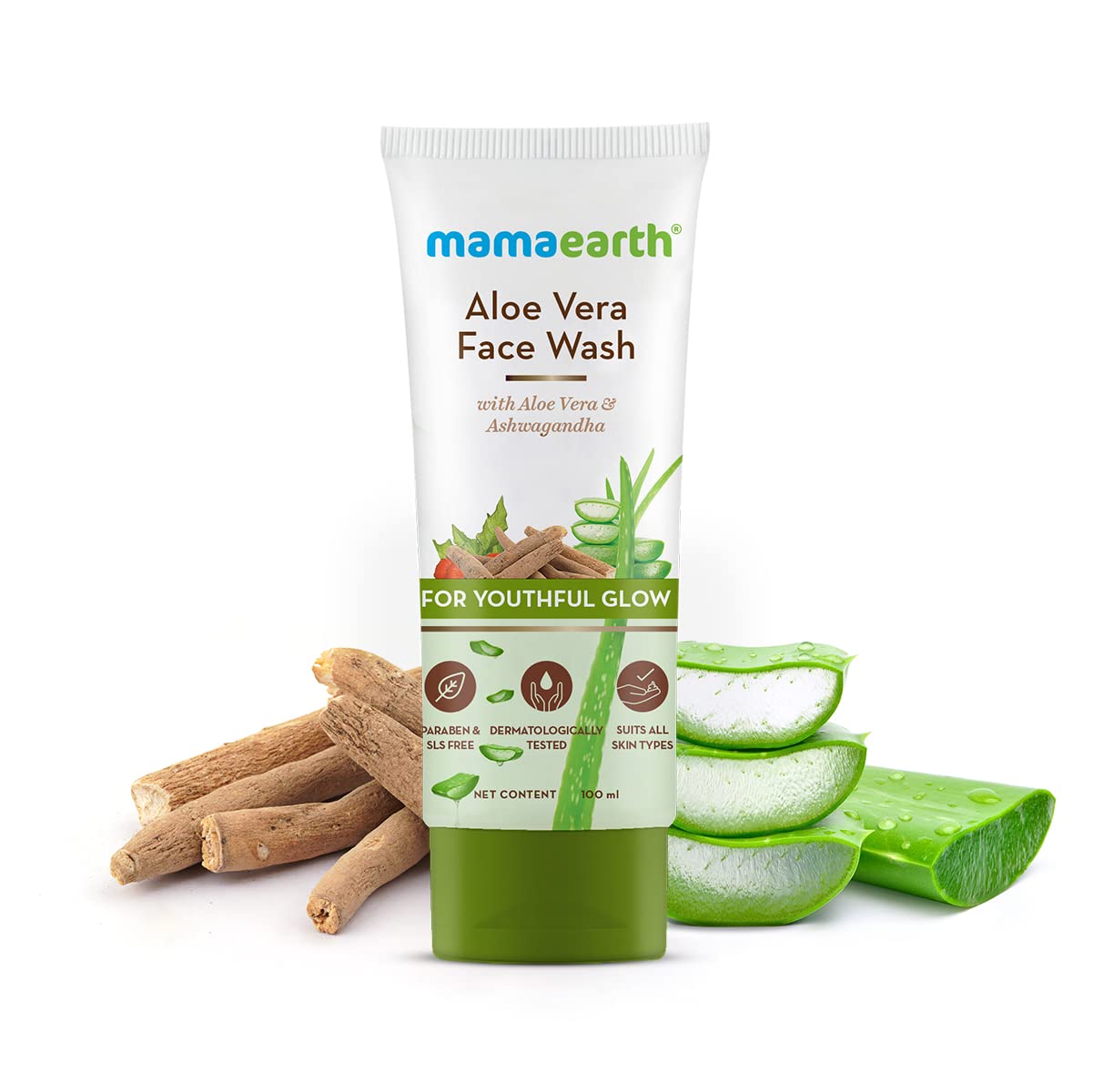 Mamaearth Aloe Vera & Ashwagandha Face Wash 100ml – Youthful Glow