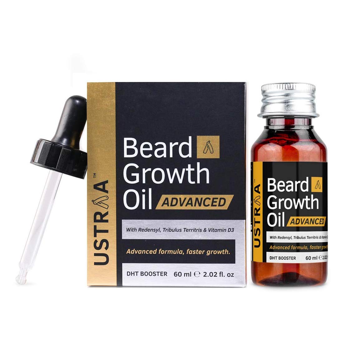 Ustraa Advanced Beard Growth Oil 60ml Redensyl DHT Booster