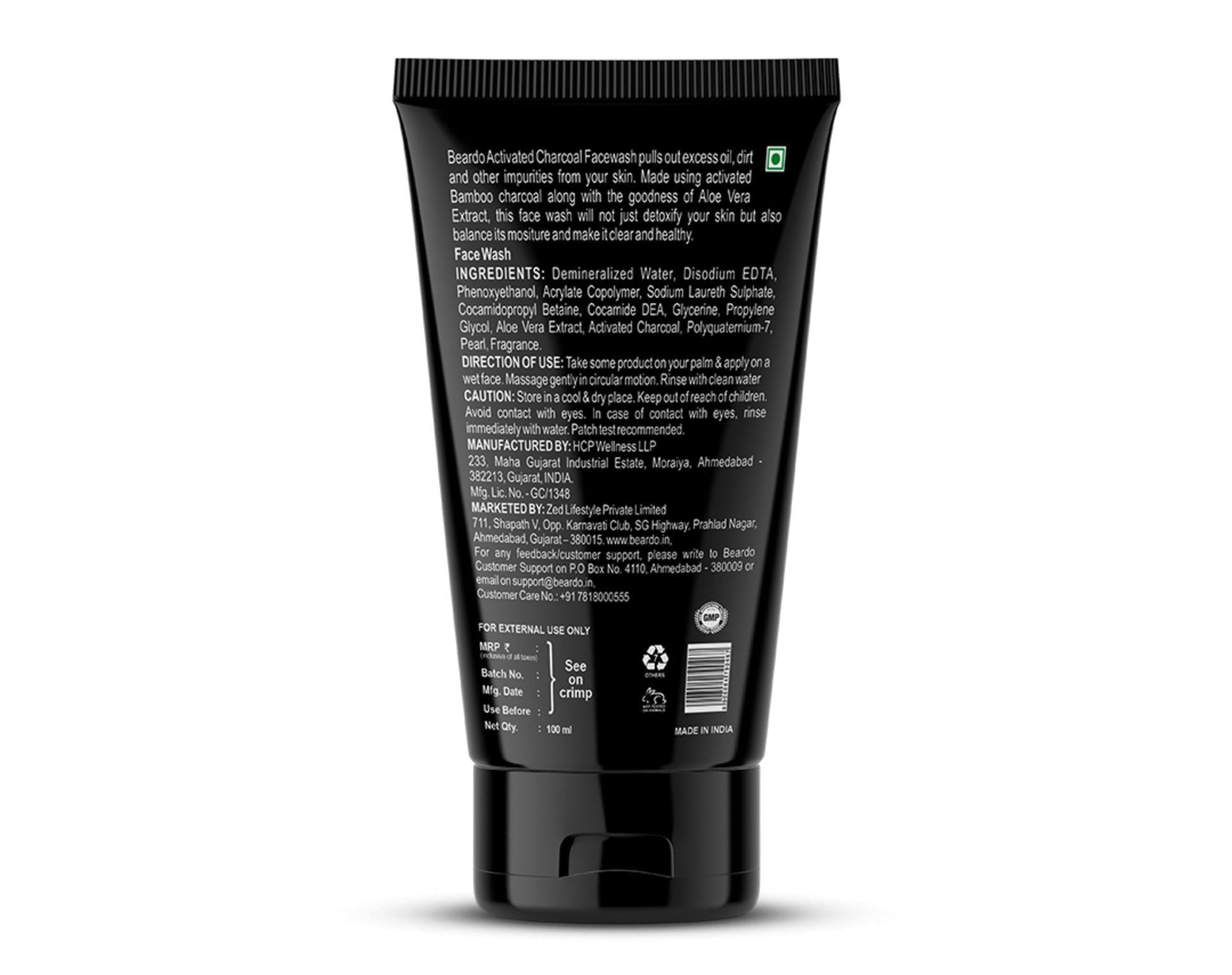 Beardo Activated Charcoal Face Wash and Peel Off Mask Combo