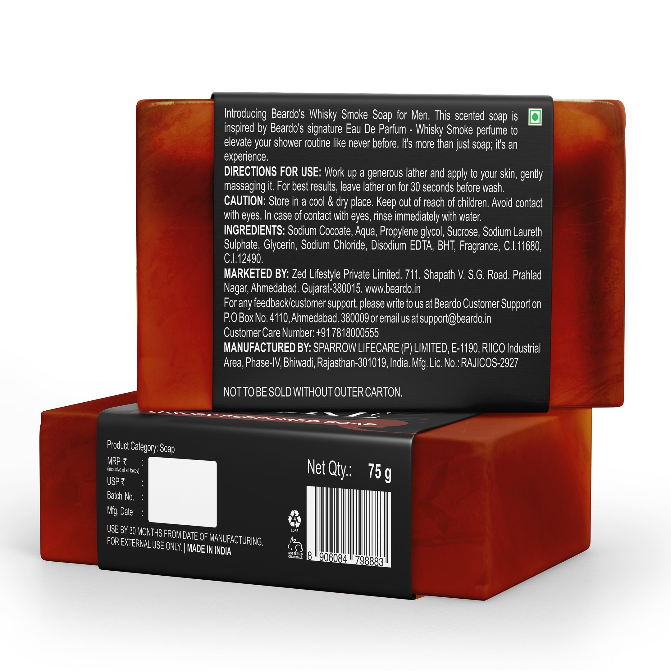 Beardo Whisky Smoke Soap Bar