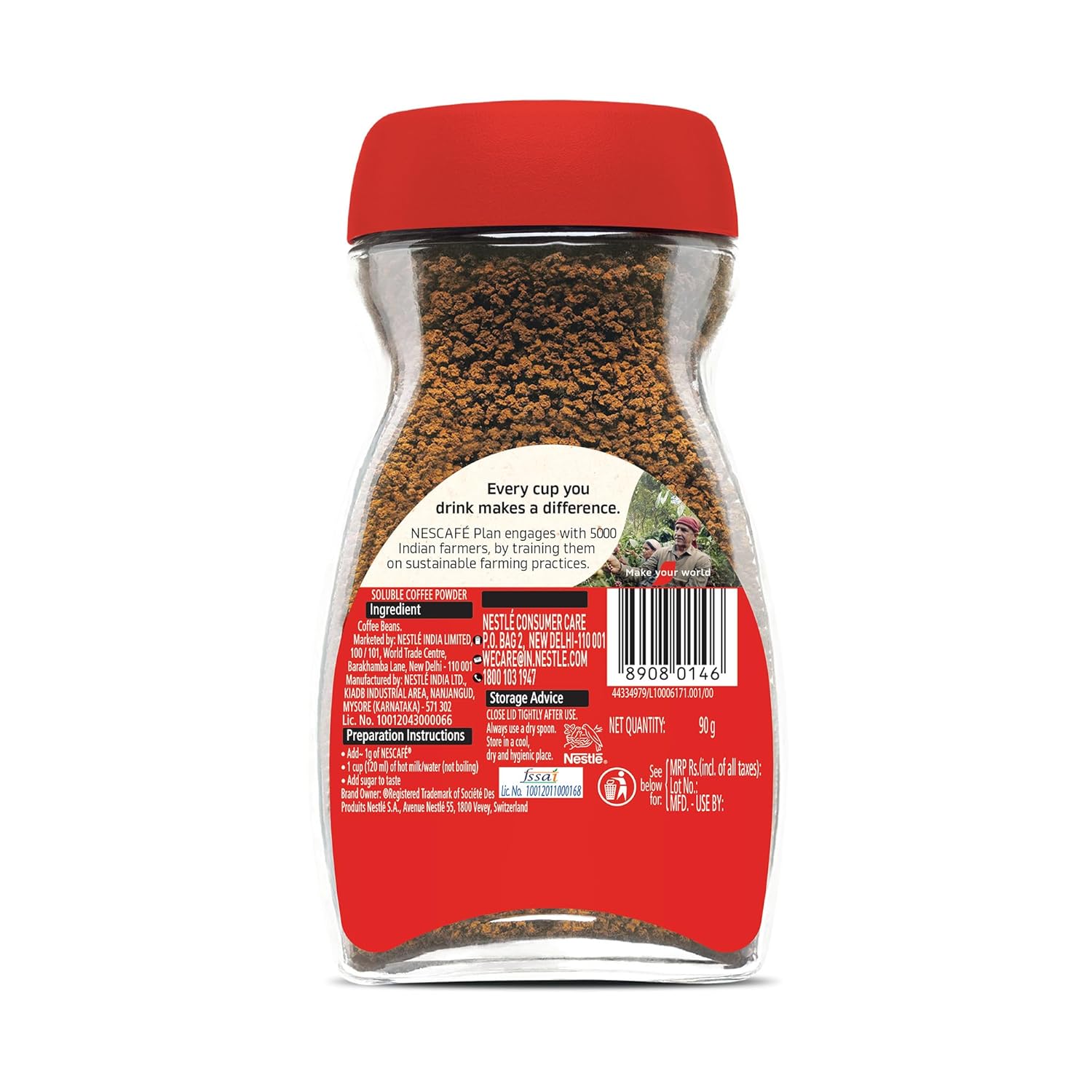NESCAFÉ Classic 90g Instant Coffee Powder – Rich Robusta Blend