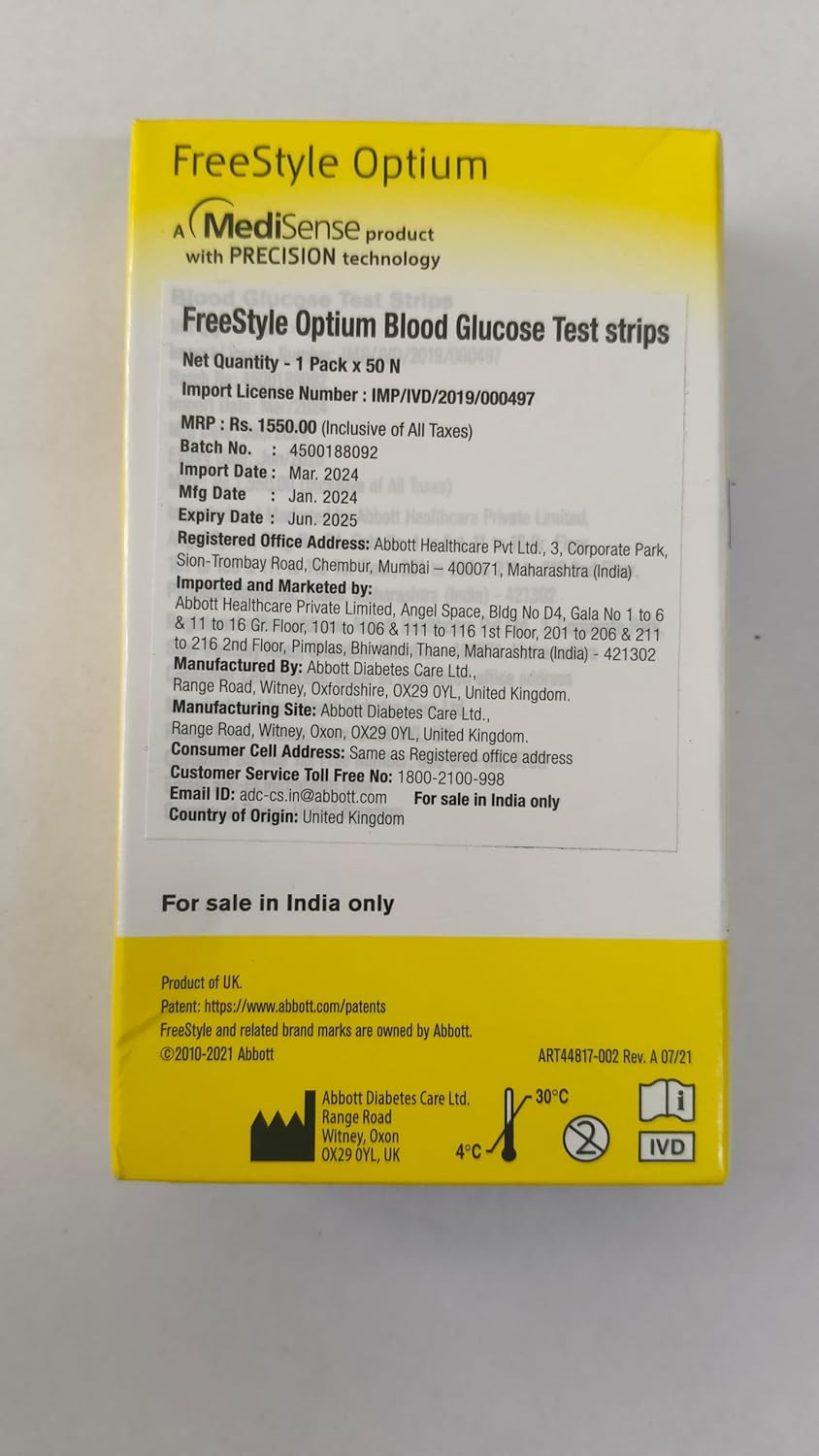 FreeStyle Optium Glucose Test Strips 50ct