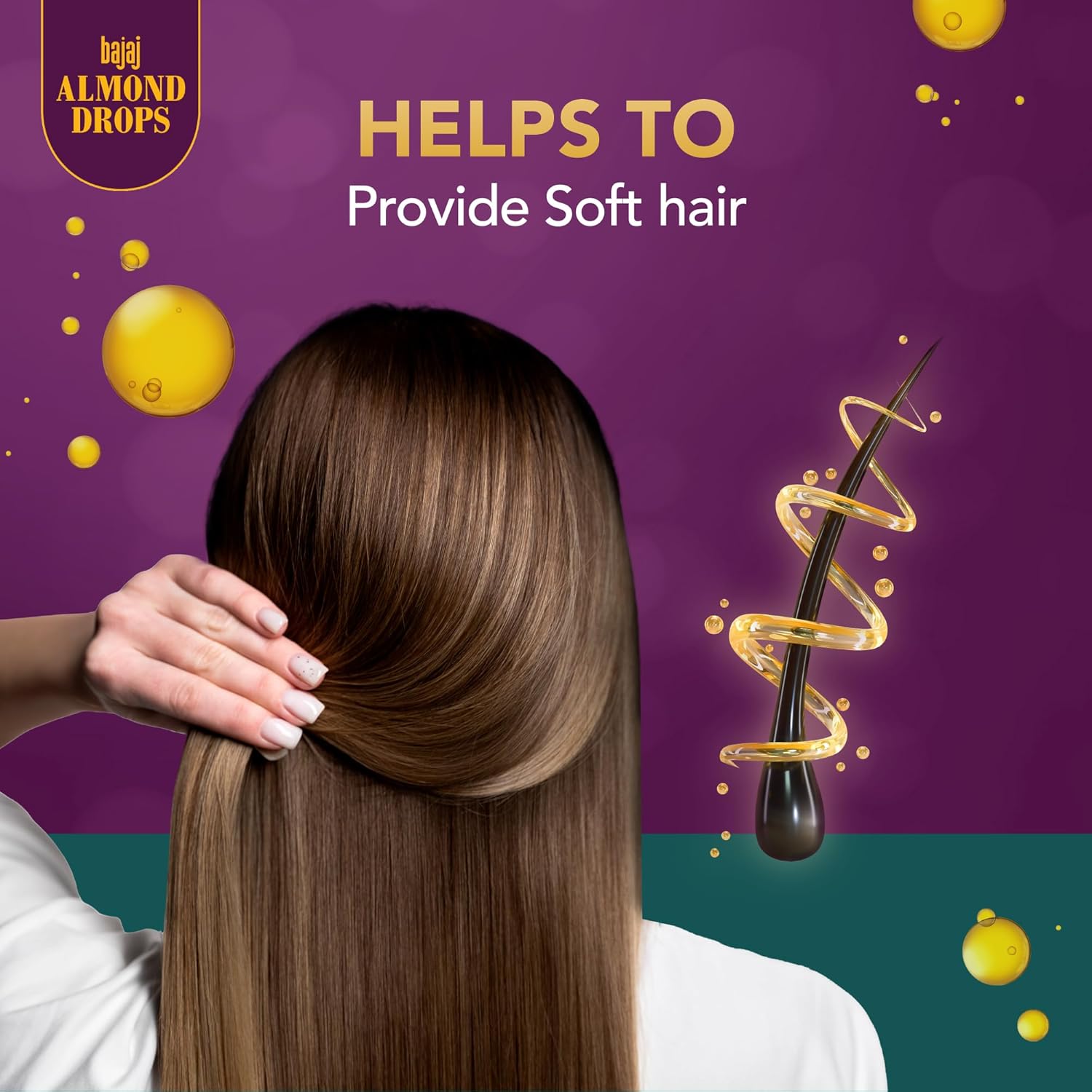 Bajaj Almond Drops 50ml Hair Serum Frizz Control Vitamin E