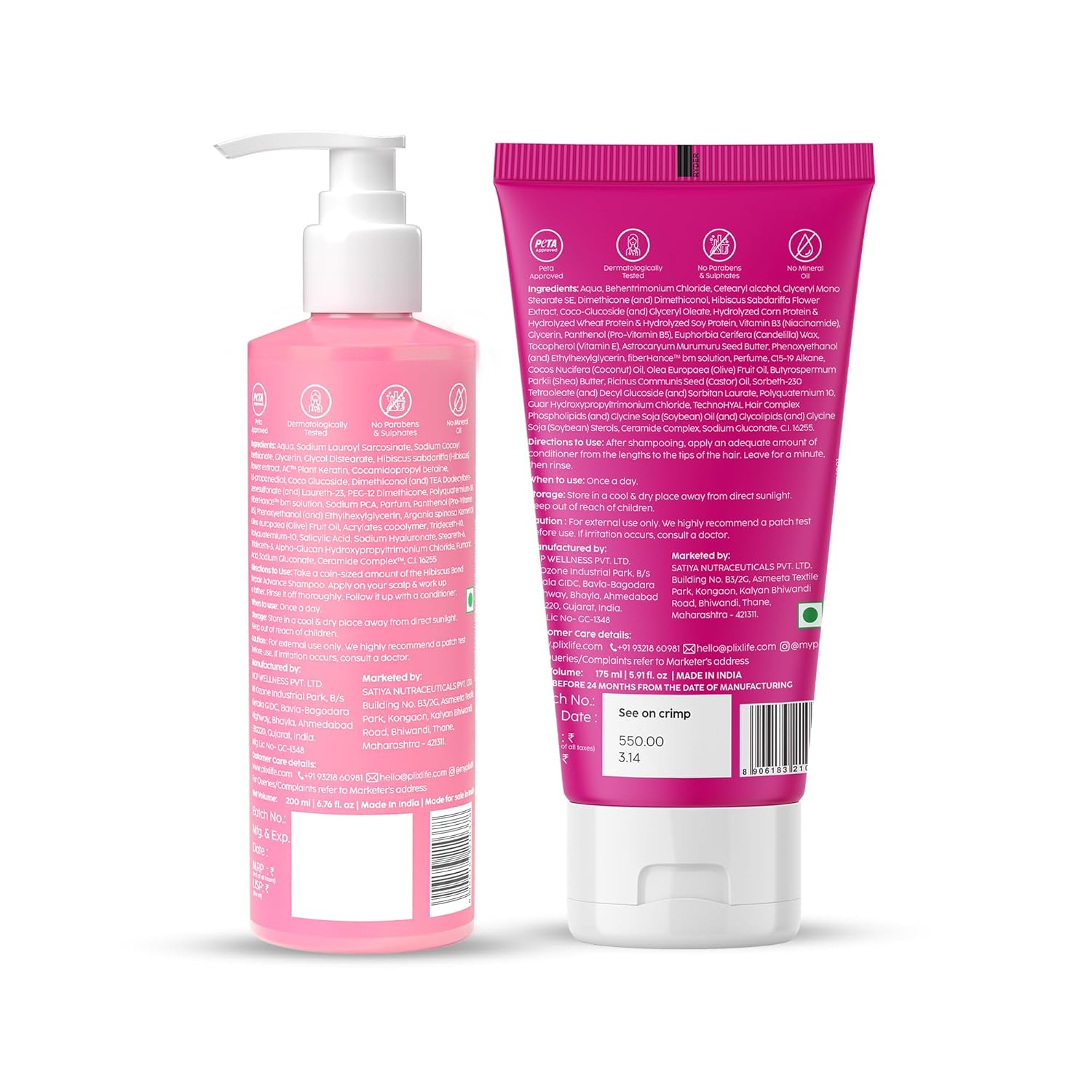 PLIX - THE PLANT FIX - Hibiscus Bond Repair Shampoo (200ml) + Conditioner (175ml)