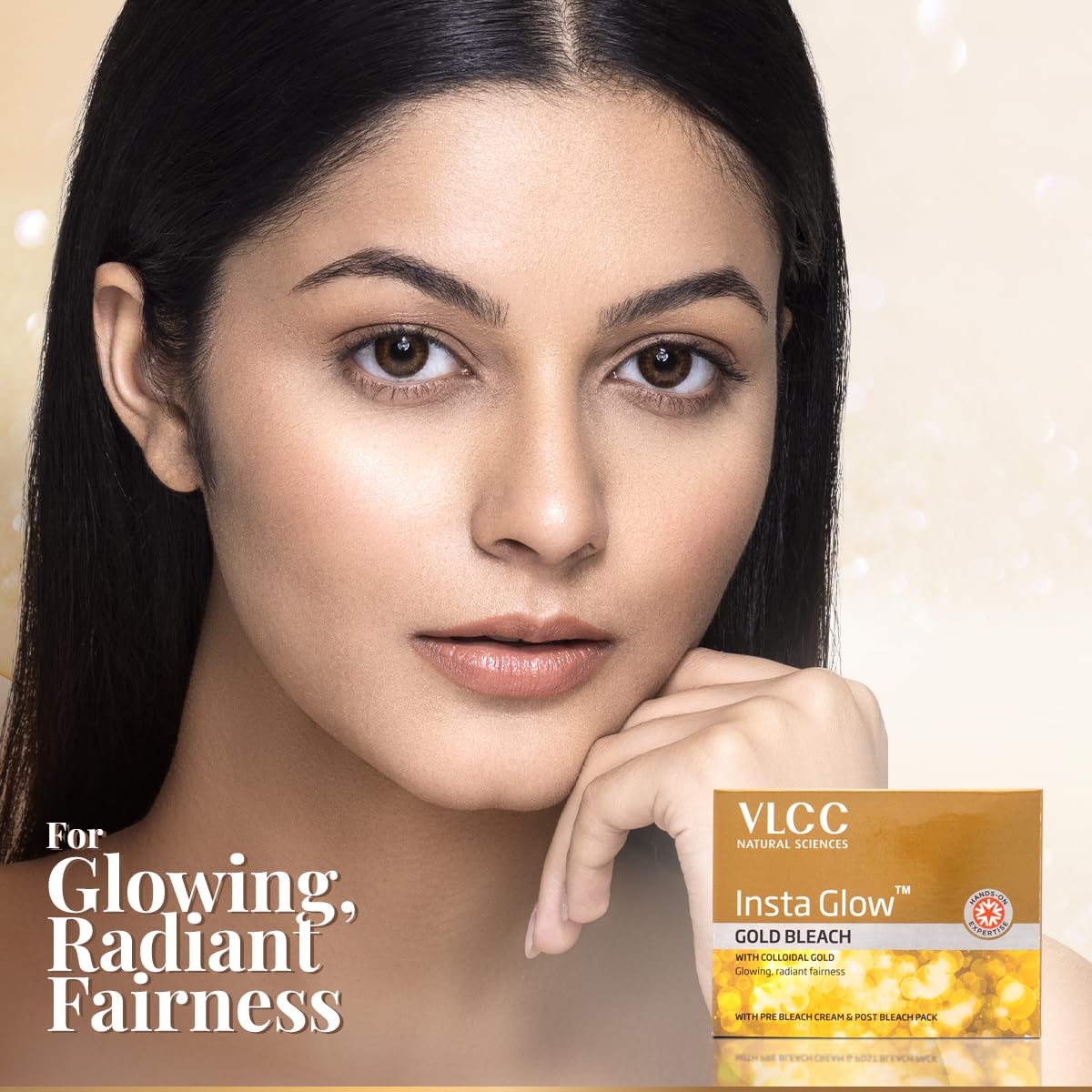 VLCC Insta Glow Gold Bleach 30g Facial Hair Removal Cream