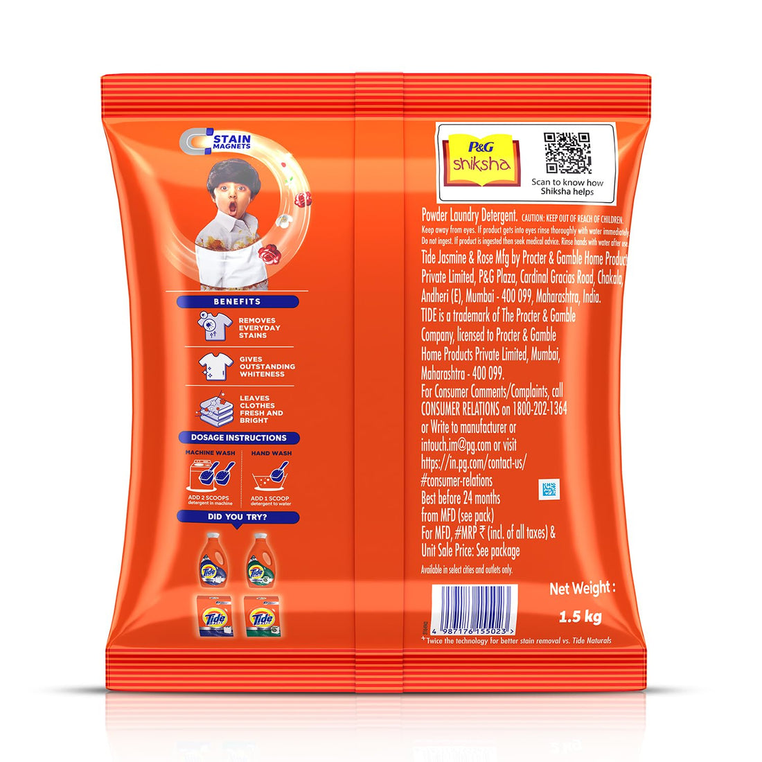 Tide Plus Double Power Detergent Powder 1.5kg Jasmine Rose