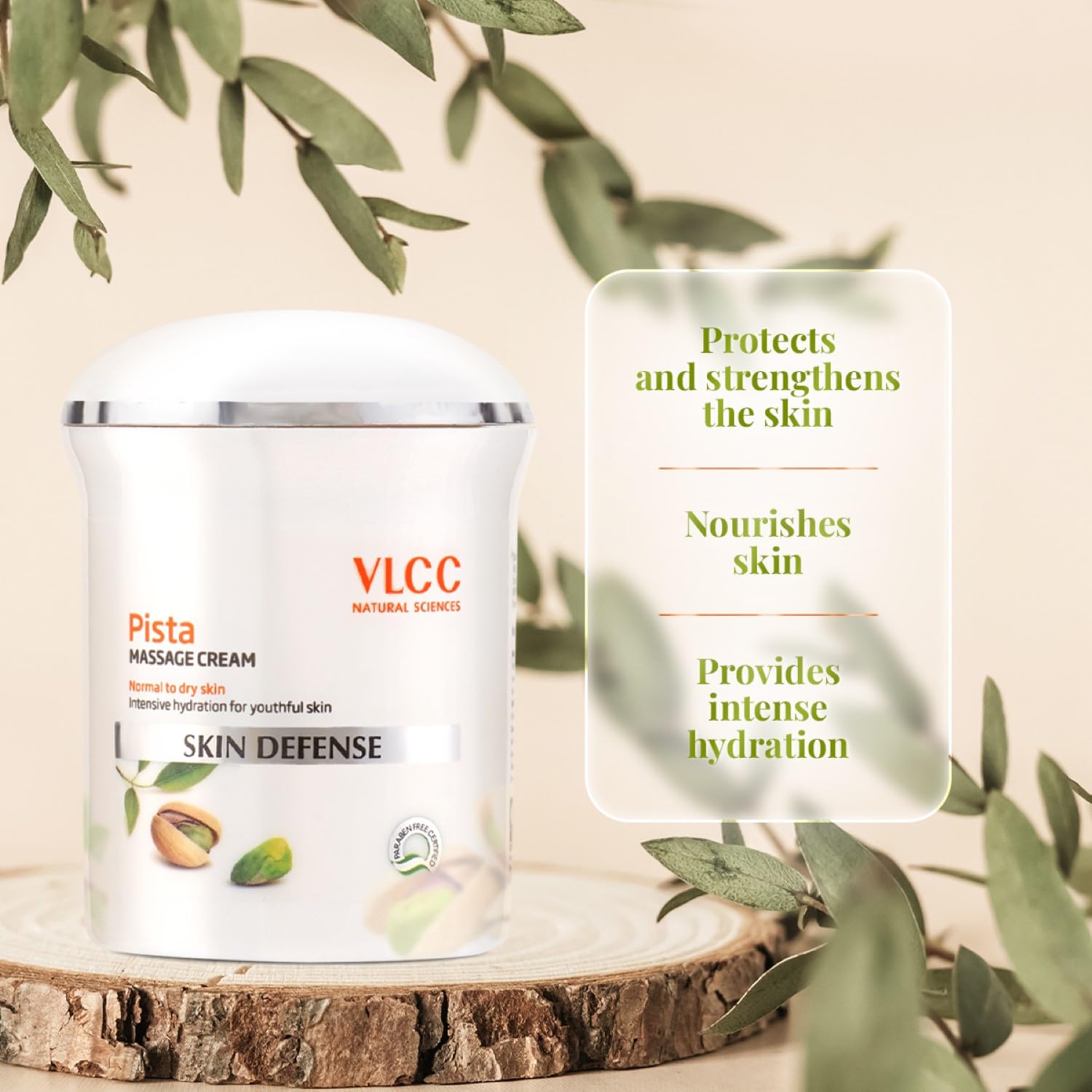VLCC Pista Massage Cream: Deep Hydration, Radiance, Improved Skin Complexion, 50g