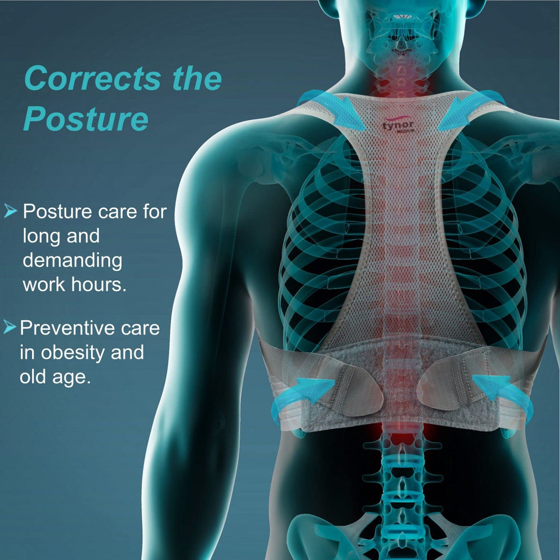 Tynor Posture Corrector: Improved Back Support Belt for Men & Women