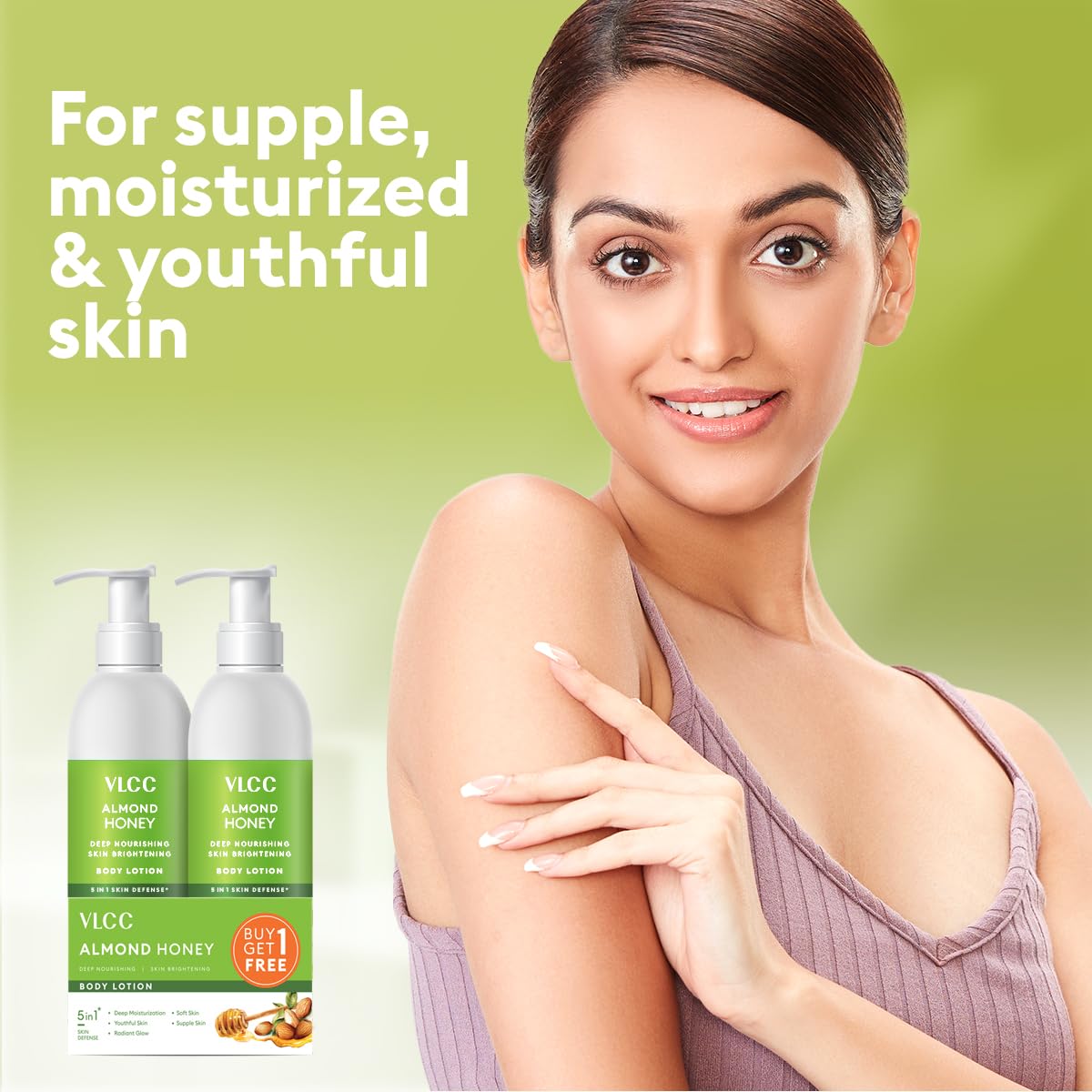 VLCC Almond Honey Deep Nourishing Body Lotion 350ml Hydrating Brightening