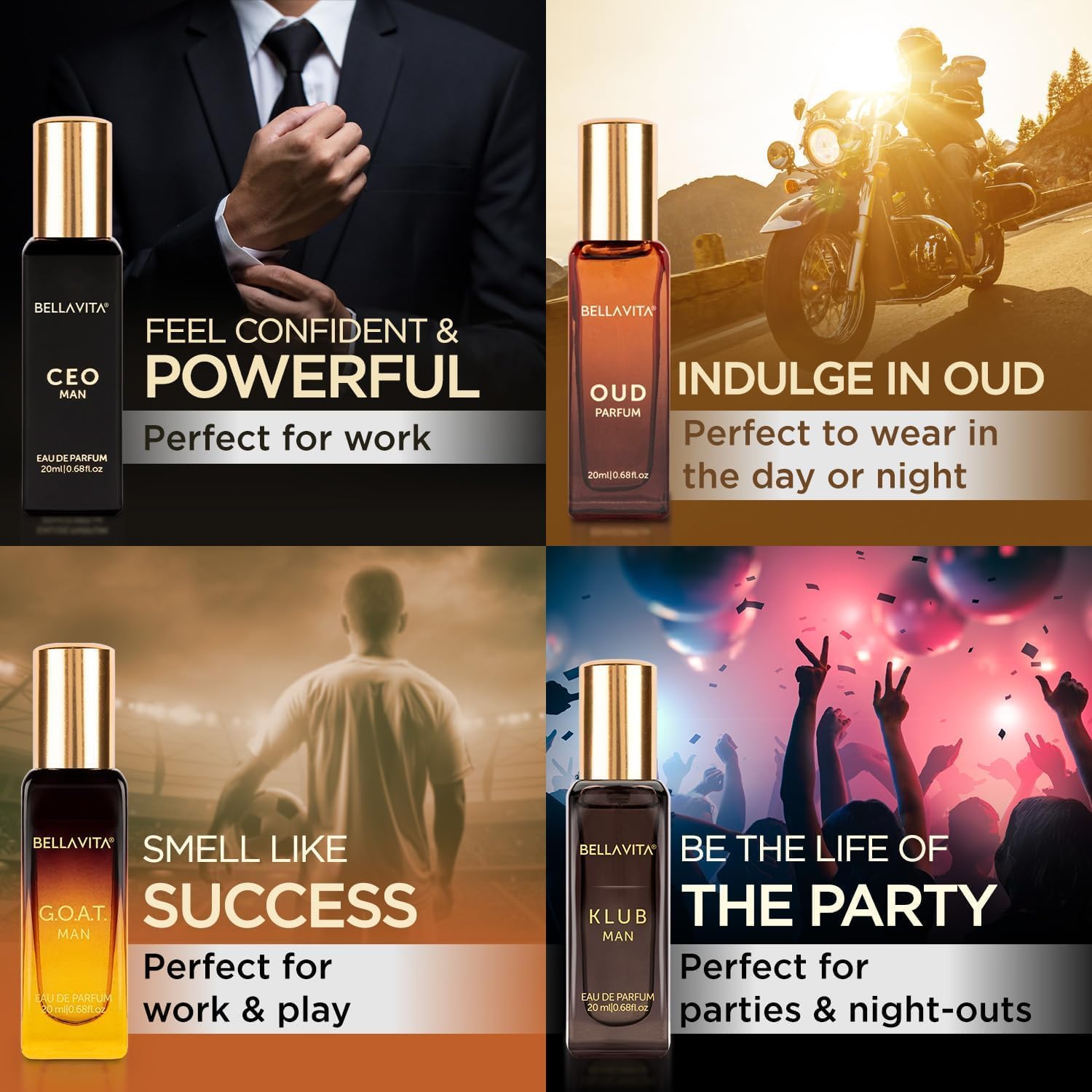 Bella Vita Luxury 4‑Piece Men’s Perfume Gift Set 20ml