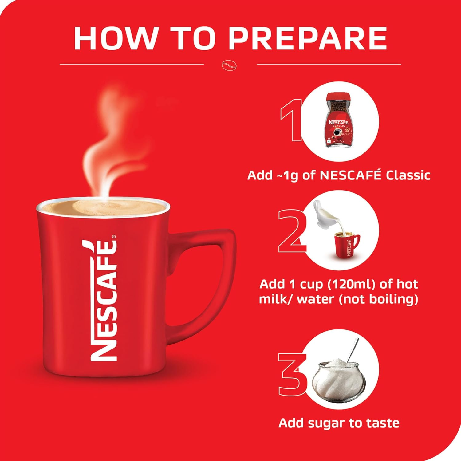 NESCAFÉ Classic 90g Instant Coffee Powder – Rich Robusta Blend