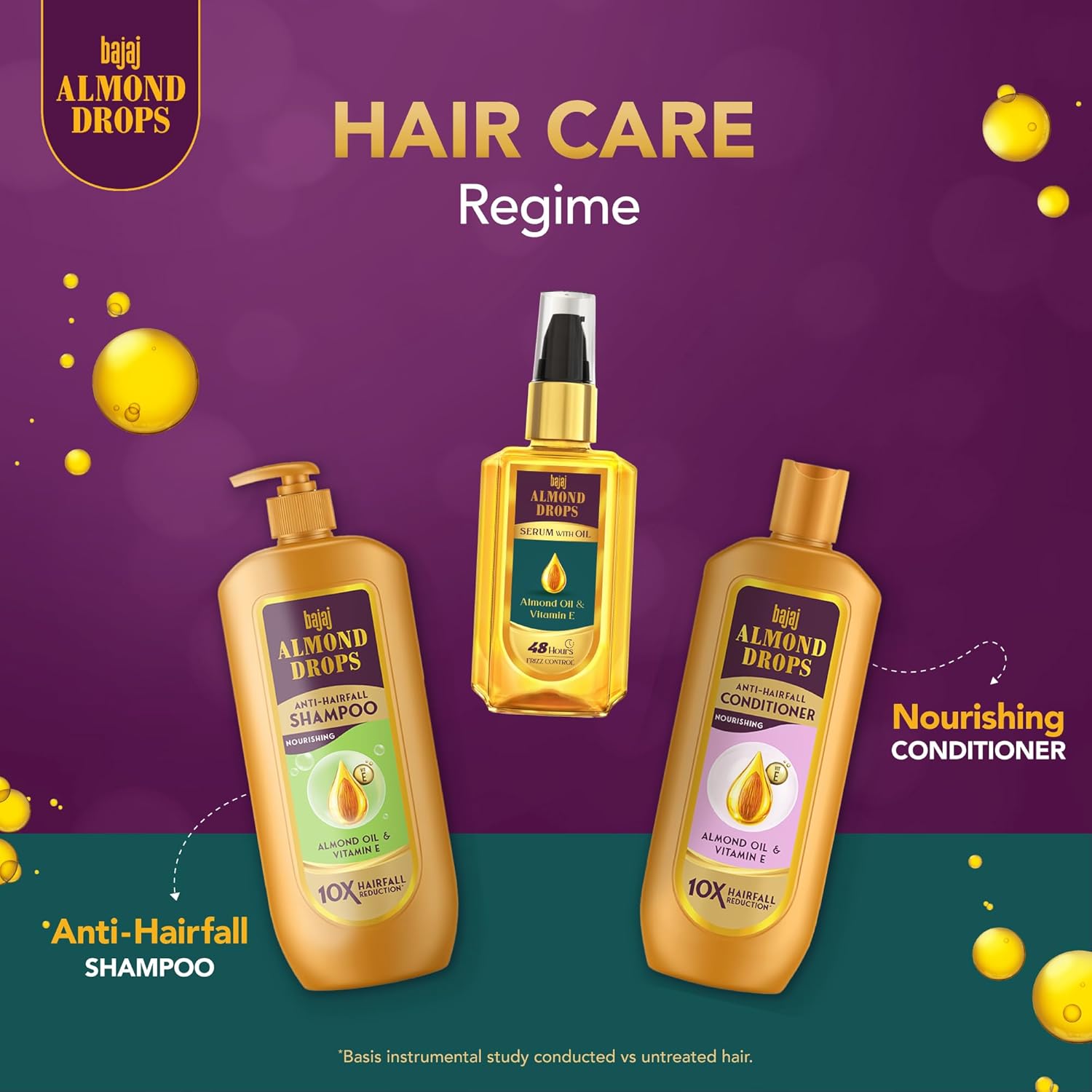 Bajaj Almond Drops 50ml Hair Serum Frizz Control Vitamin E