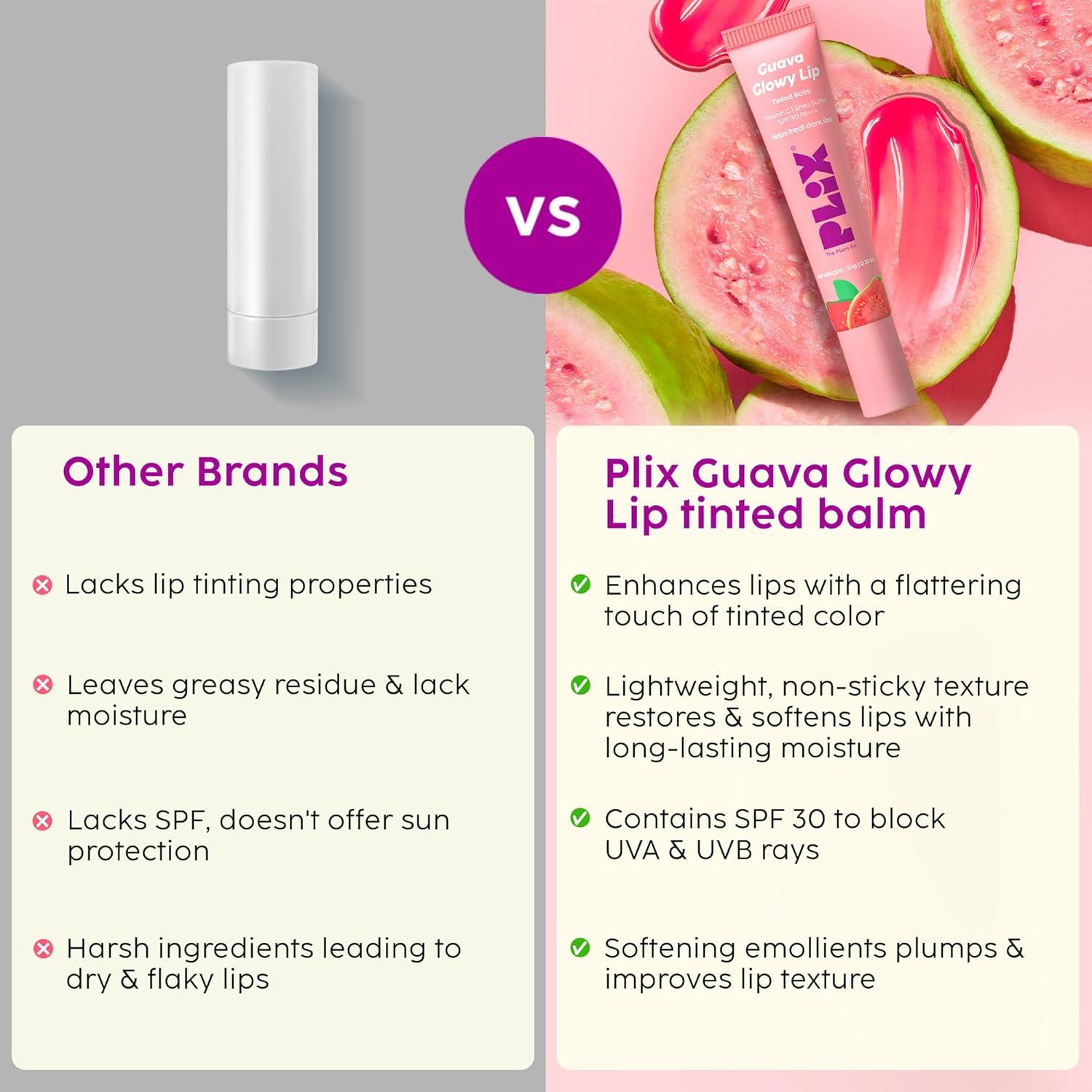 The Plant Fix Plix Guava Glowy Lip Tinted Balm