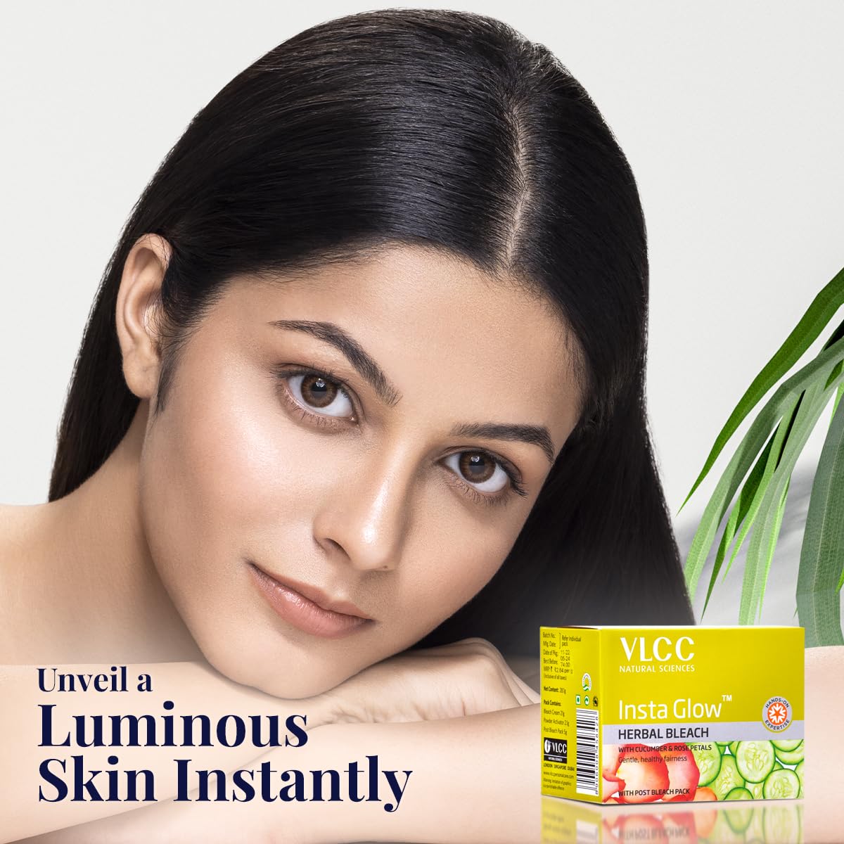 VLCC Natural Sciences Insta Glow Herbal Bleach: Radiant Skin Solution, 27g