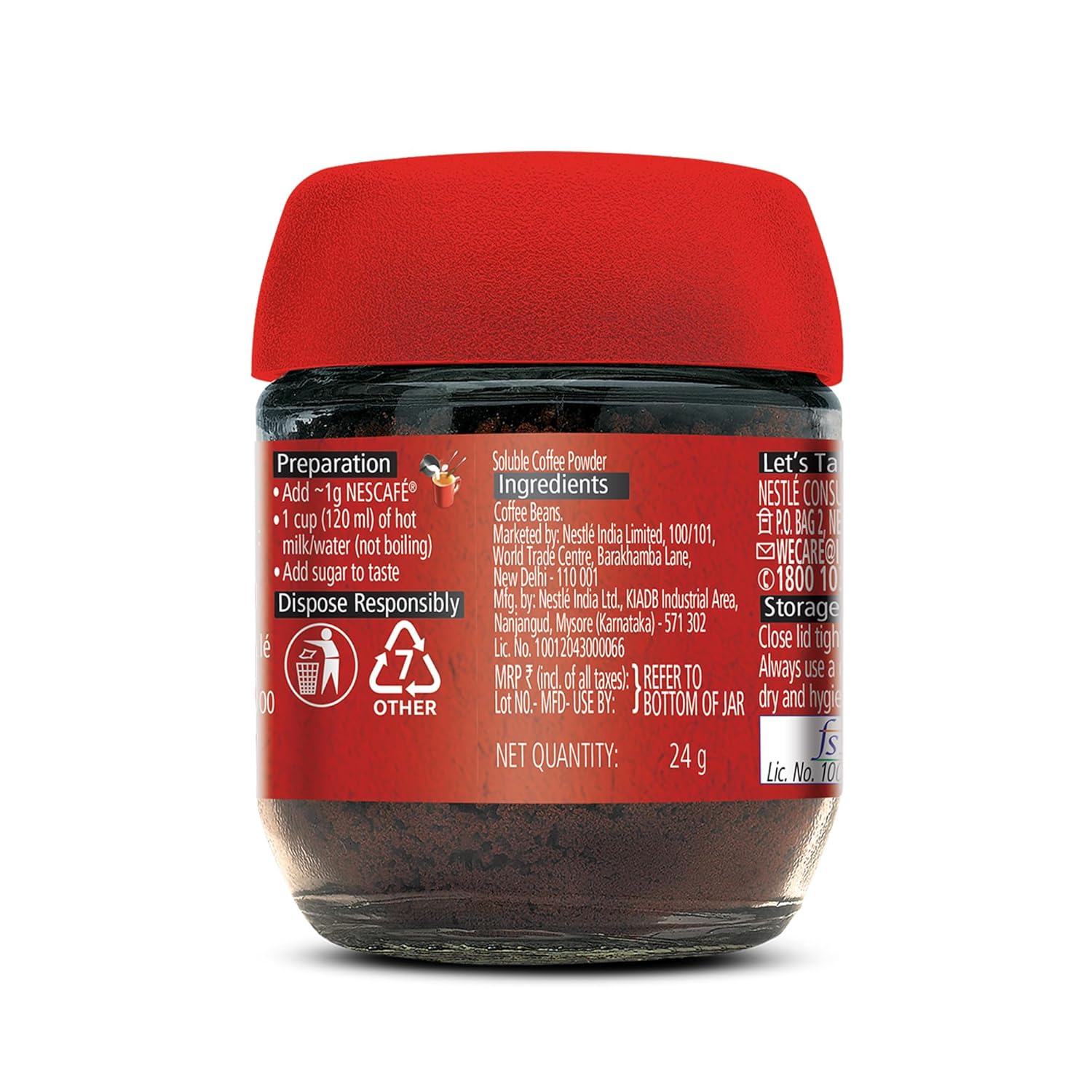 NESCAFÉ Classic 24g Instant Coffee Powder – Rich Robusta Blend