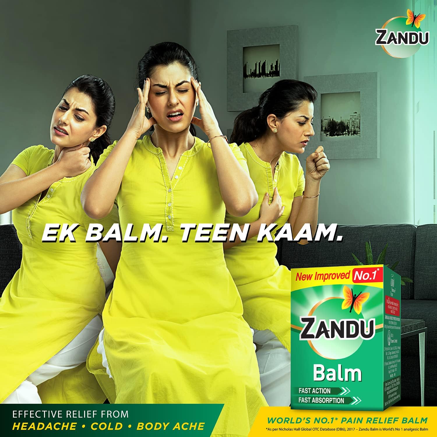 Zandu Ayurvedic Pain Relief Balm 25ml Fast Headache Relief