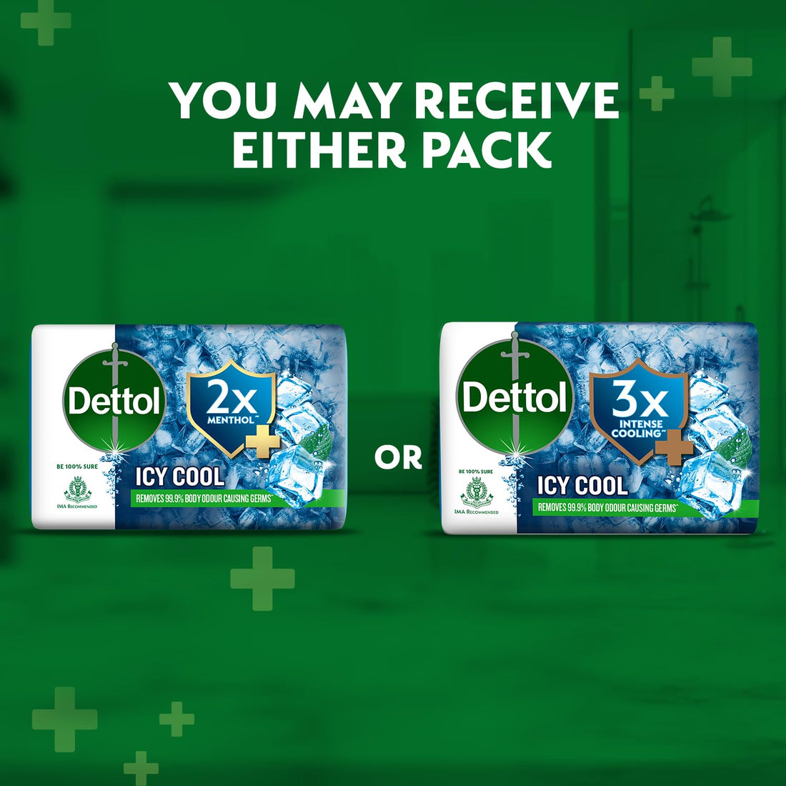 Dettol Icy Cool Menthol Bath Soap 400g Pack of 4
