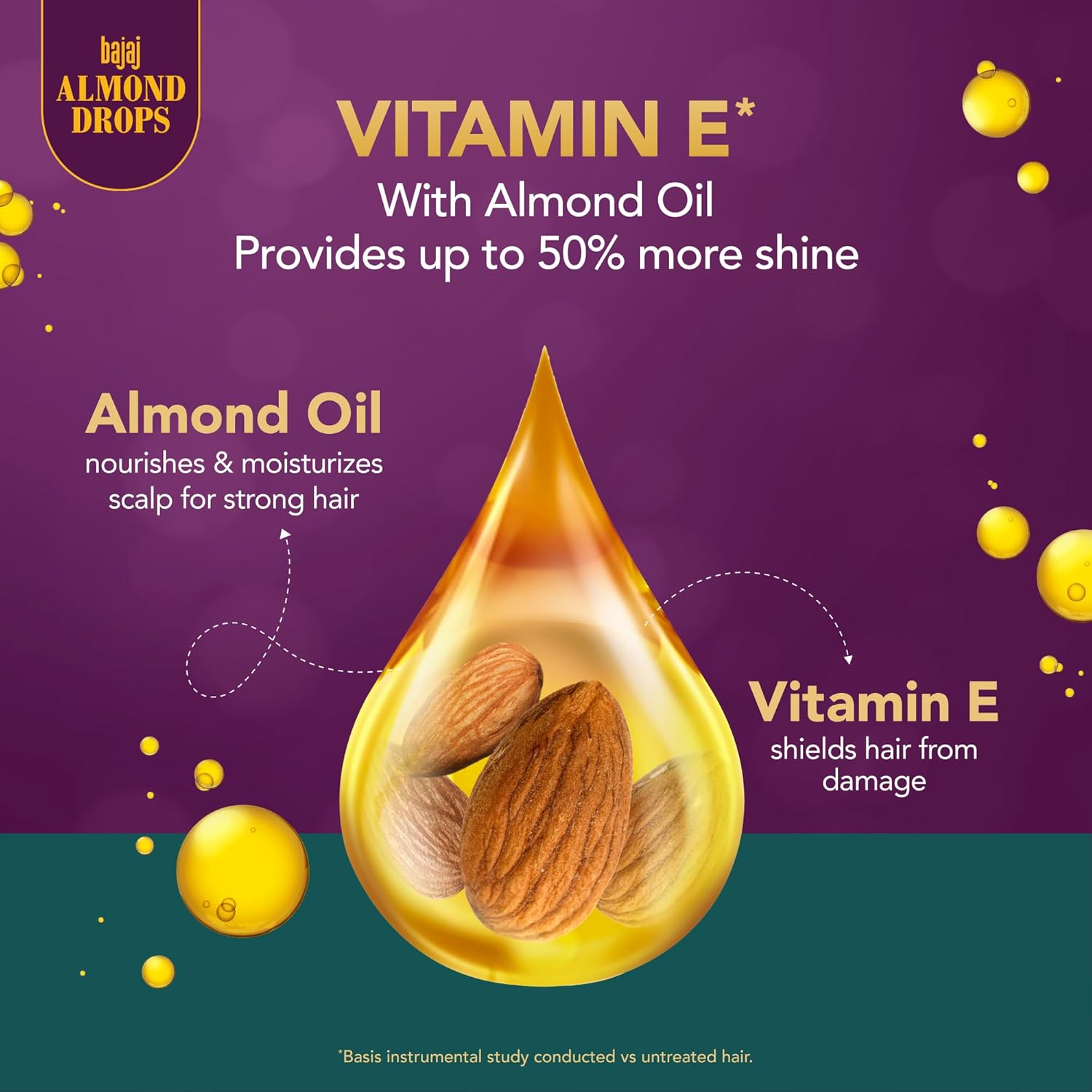 Bajaj Almond Drops 50ml Hair Serum Frizz Control Vitamin E