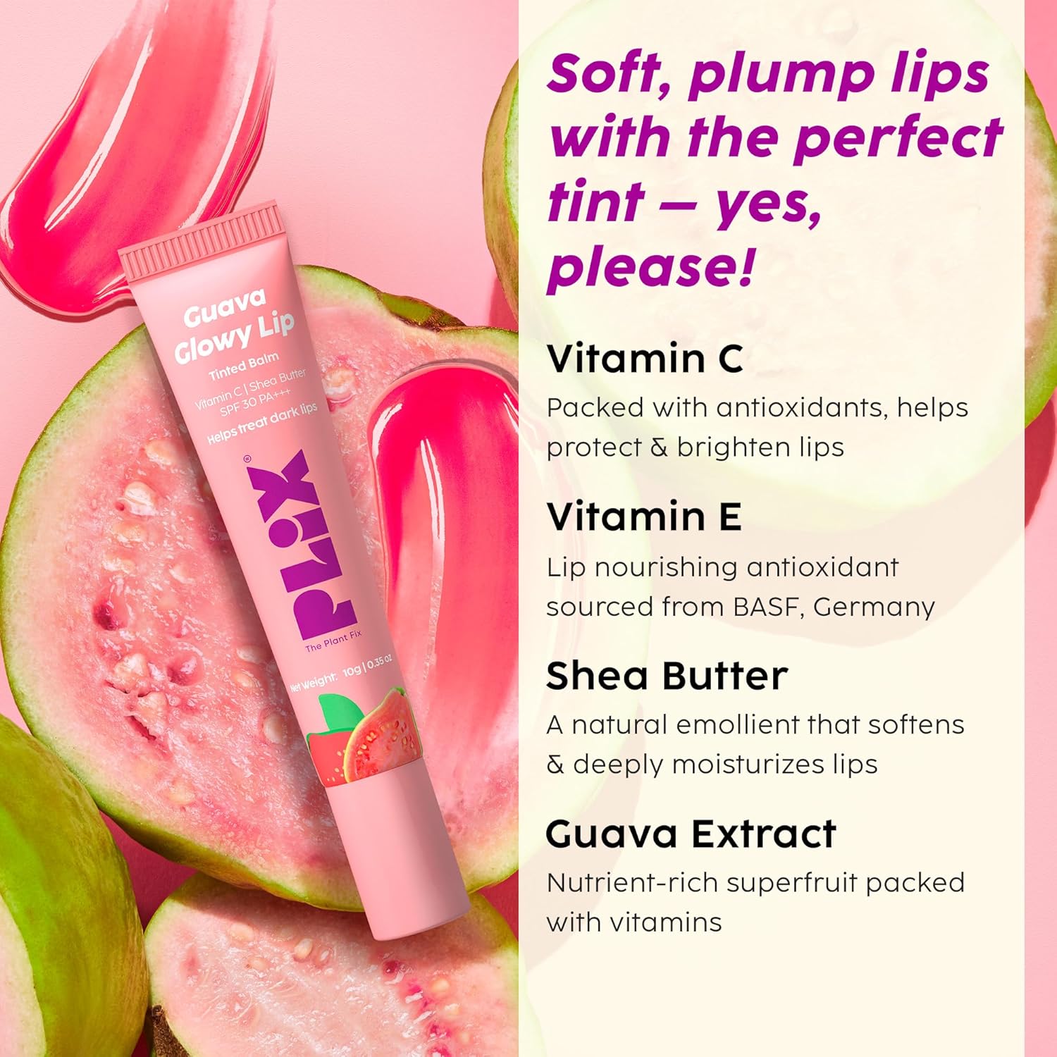 The Plant Fix Plix Guava Glowy Lip Tinted Balm