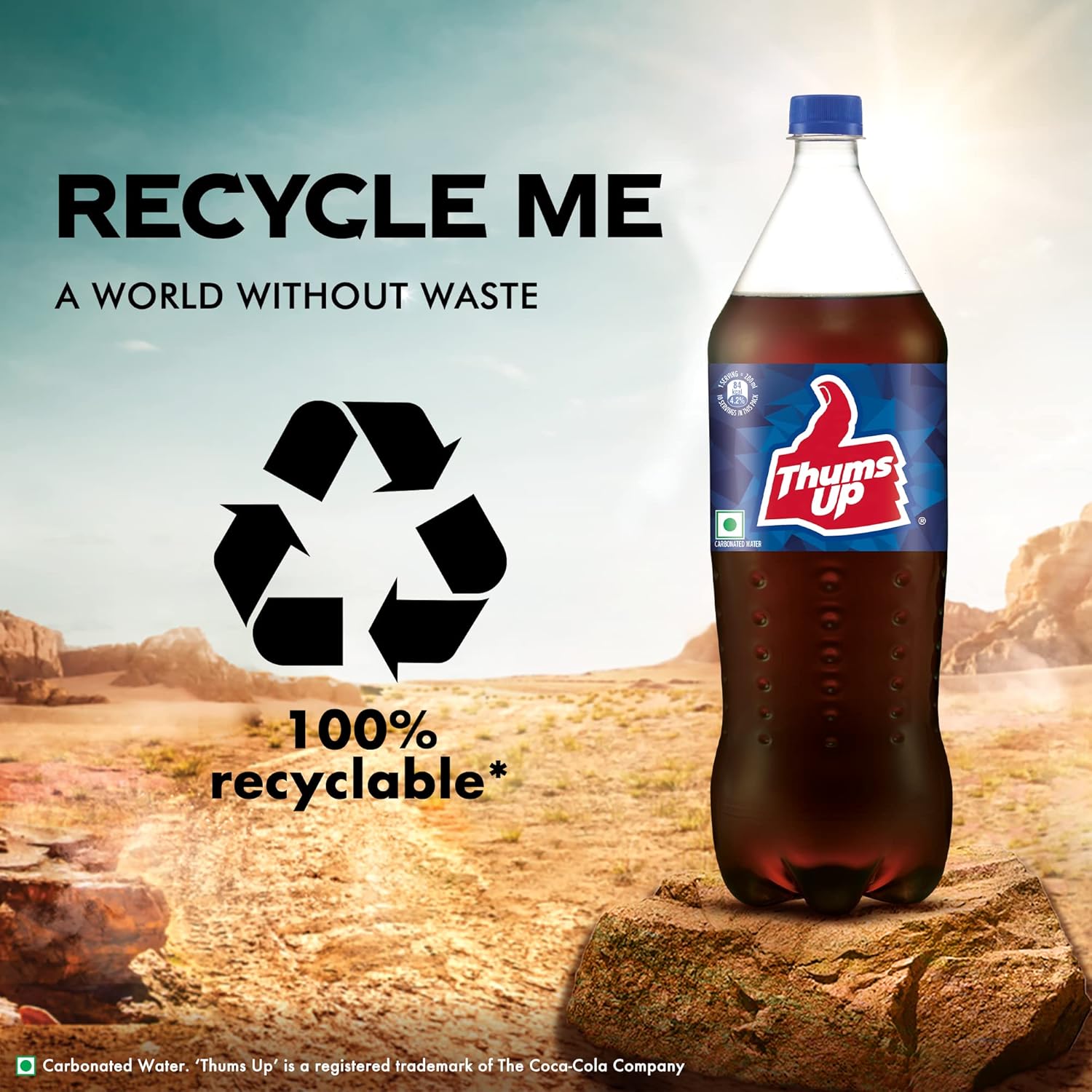 Thums Up Cola Soft Drink PET Bottle 2 Litre
