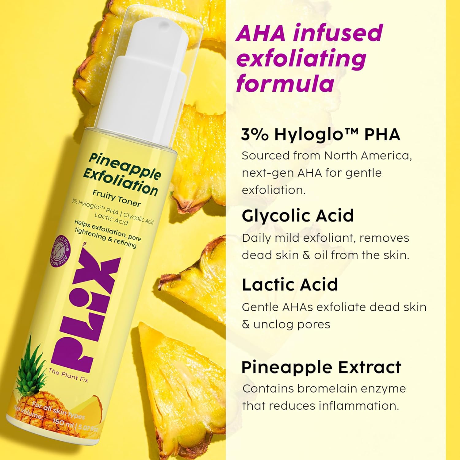 PLIX Pineapple PHA 3% Alcohol Free Face Toner