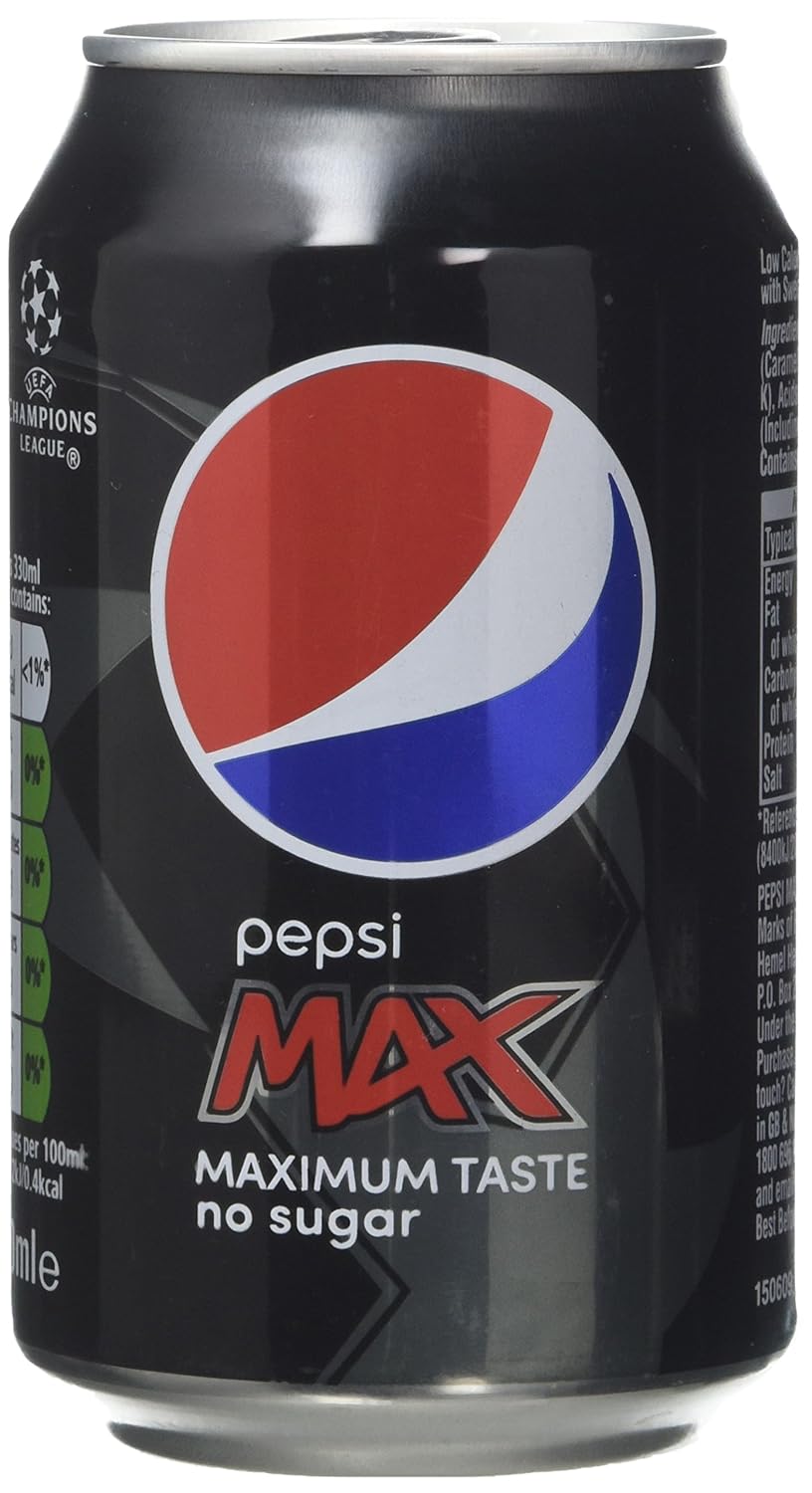 Pepsi Max Sterling Zero‑Sugar Cola Can 330ml Refreshing Beverage