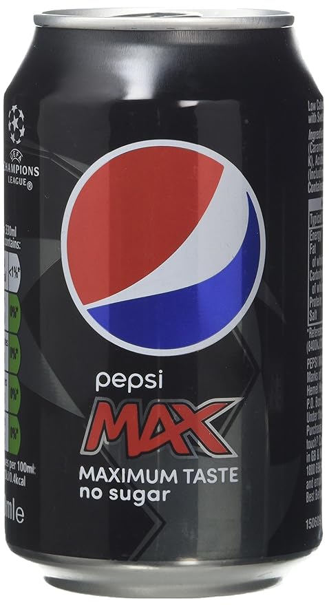 Pepsi Max Sterling Zero‑Sugar Cola Can 330ml Refreshing Beverage