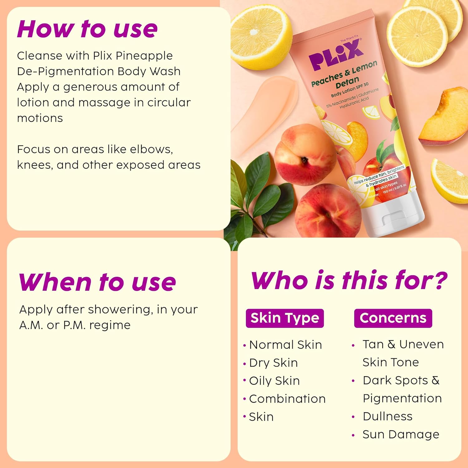 Peaches & Lemon Detan Body Lotion