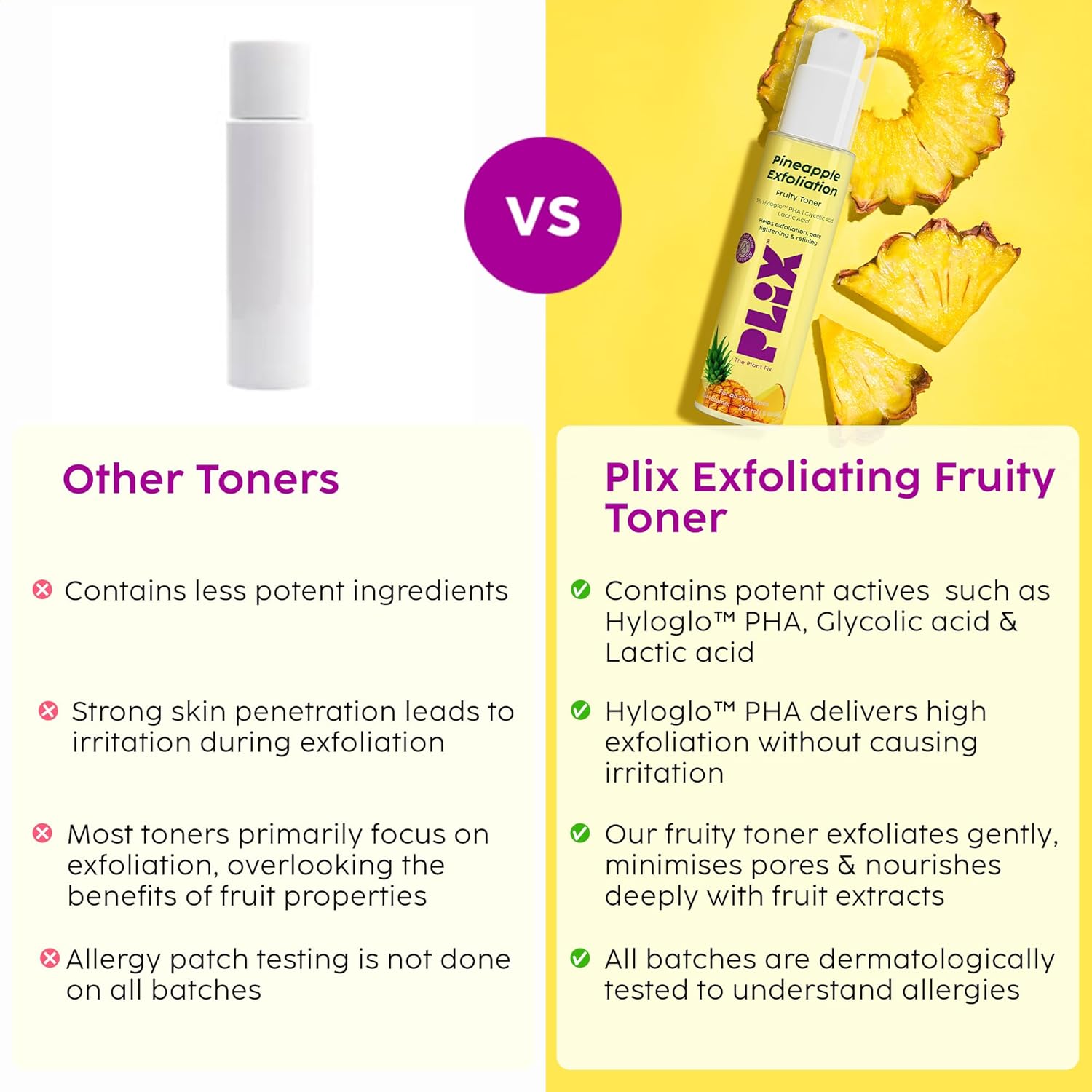 PLIX Pineapple PHA 3% Alcohol Free Face Toner
