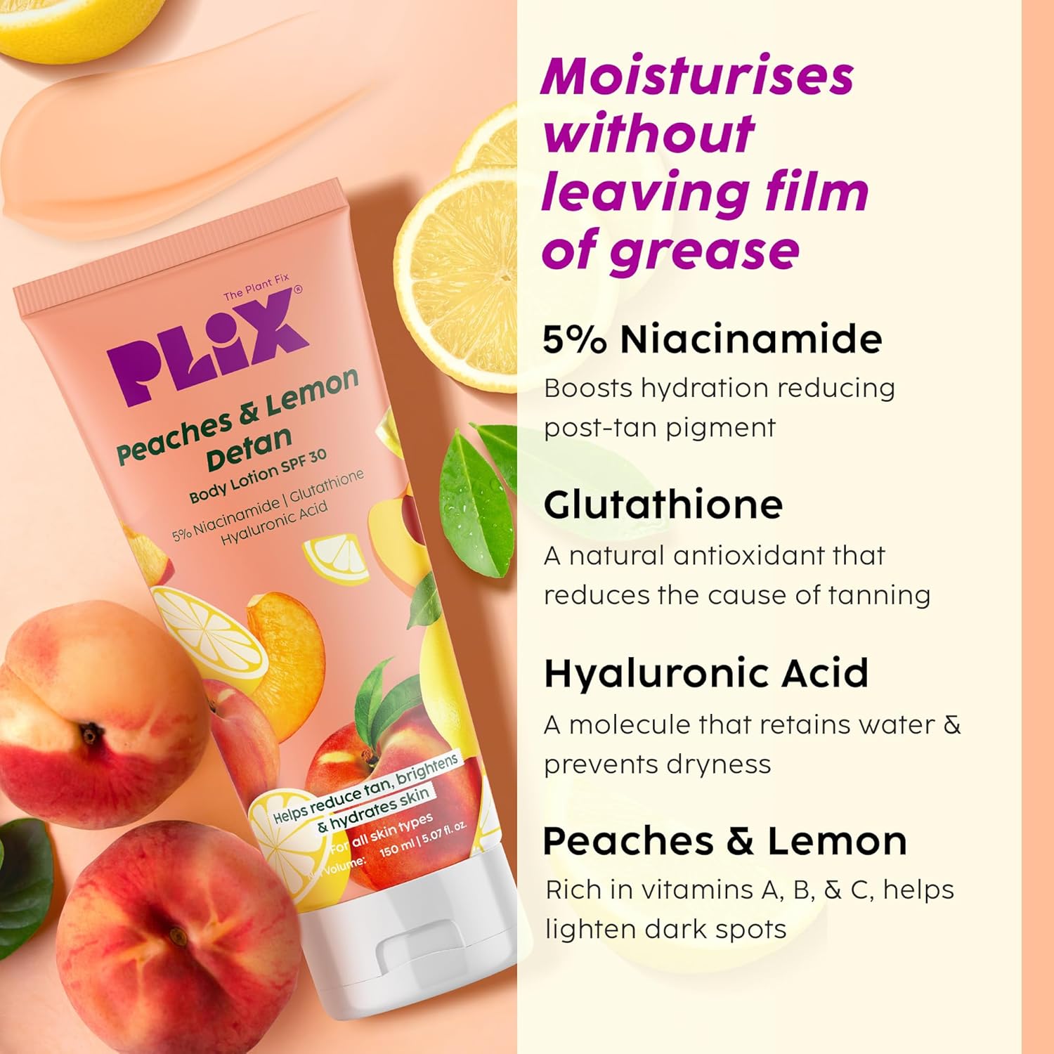 Peaches & Lemon Detan Body Lotion