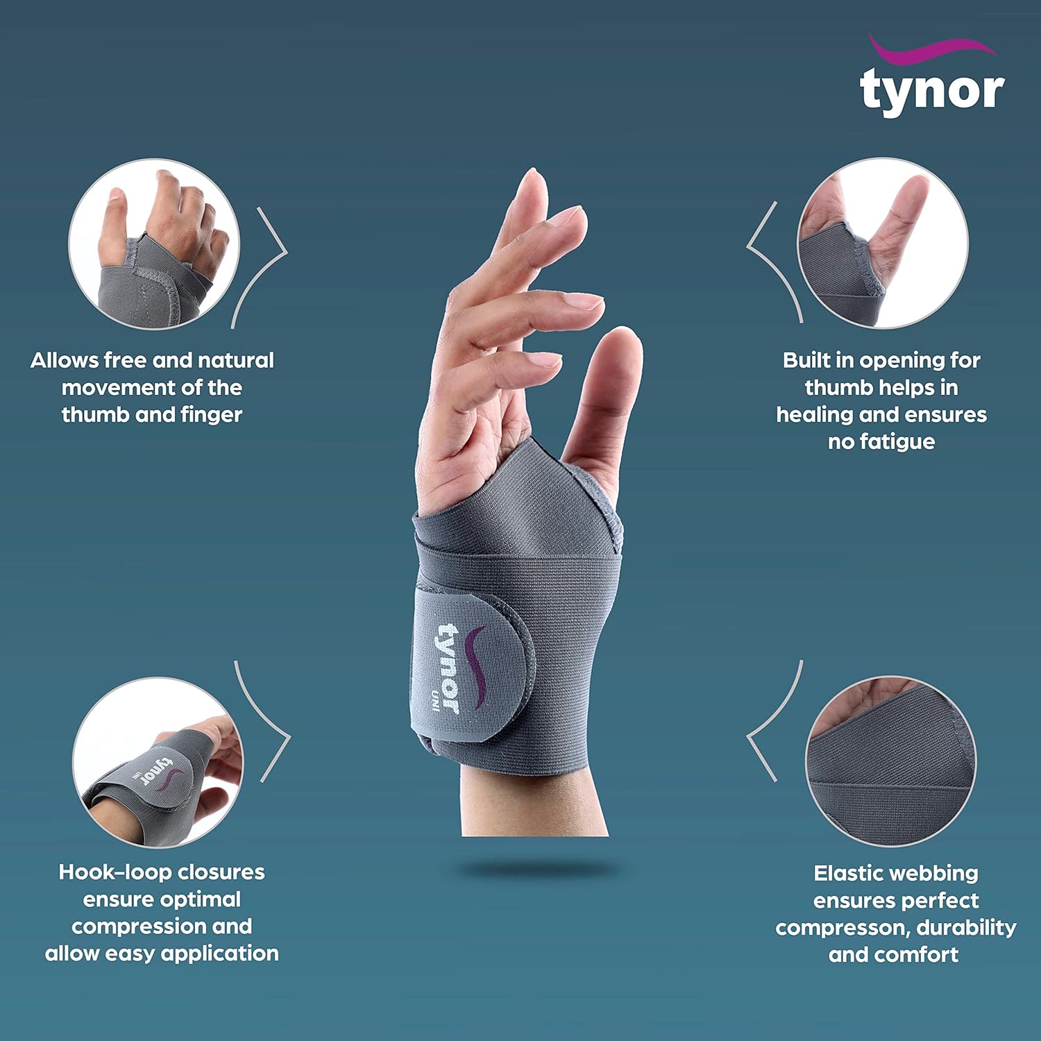 Tynor Wrist Brace with Thumb - Pain Relief & Stabilisation