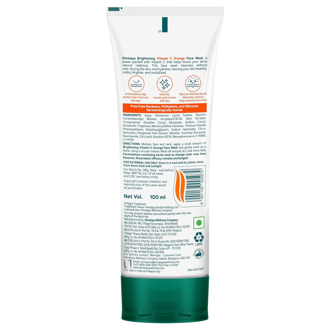 Himalaya Vitamin C Orange Brightening Face Wash 100ml