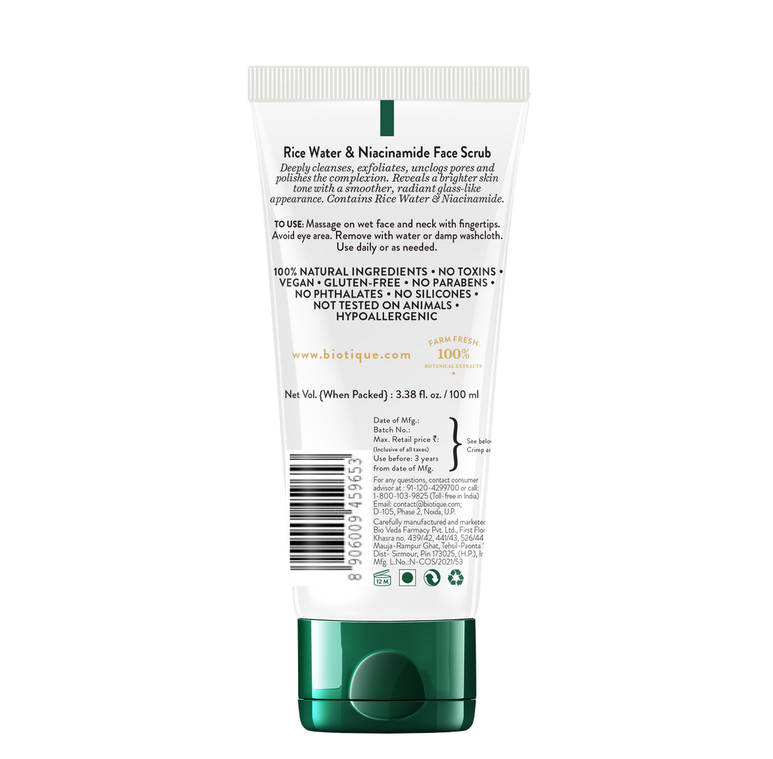 Biotique Rice Water Niacinamide Face Scrub