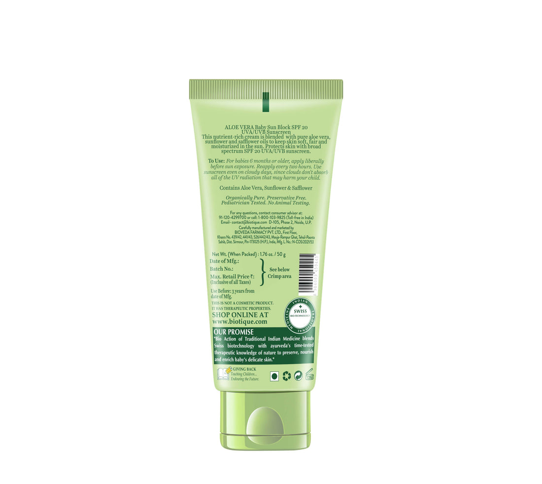 Biotique Aloevera SPF20 Baby Sun Block