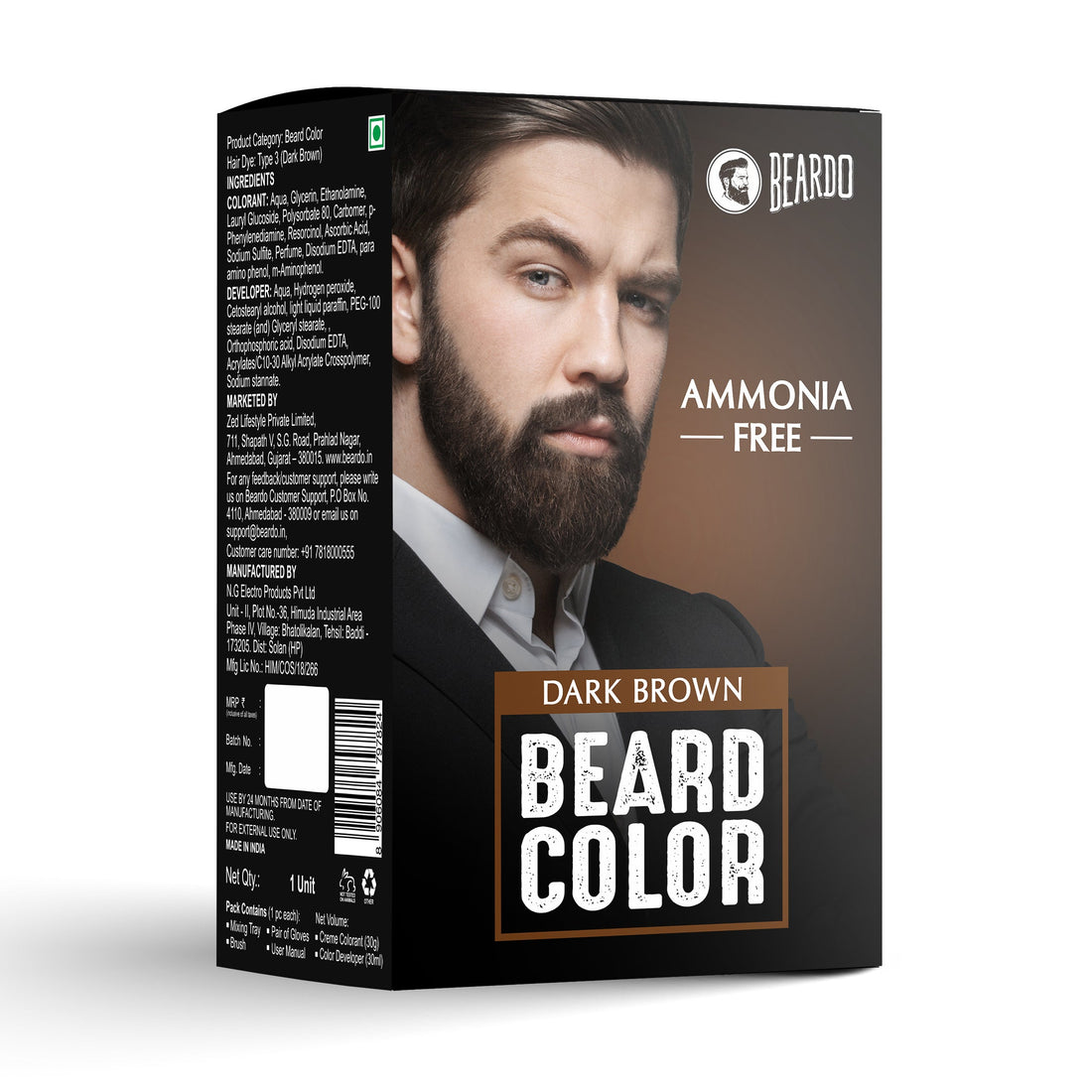 Beardo Dark Brown Beard Colour