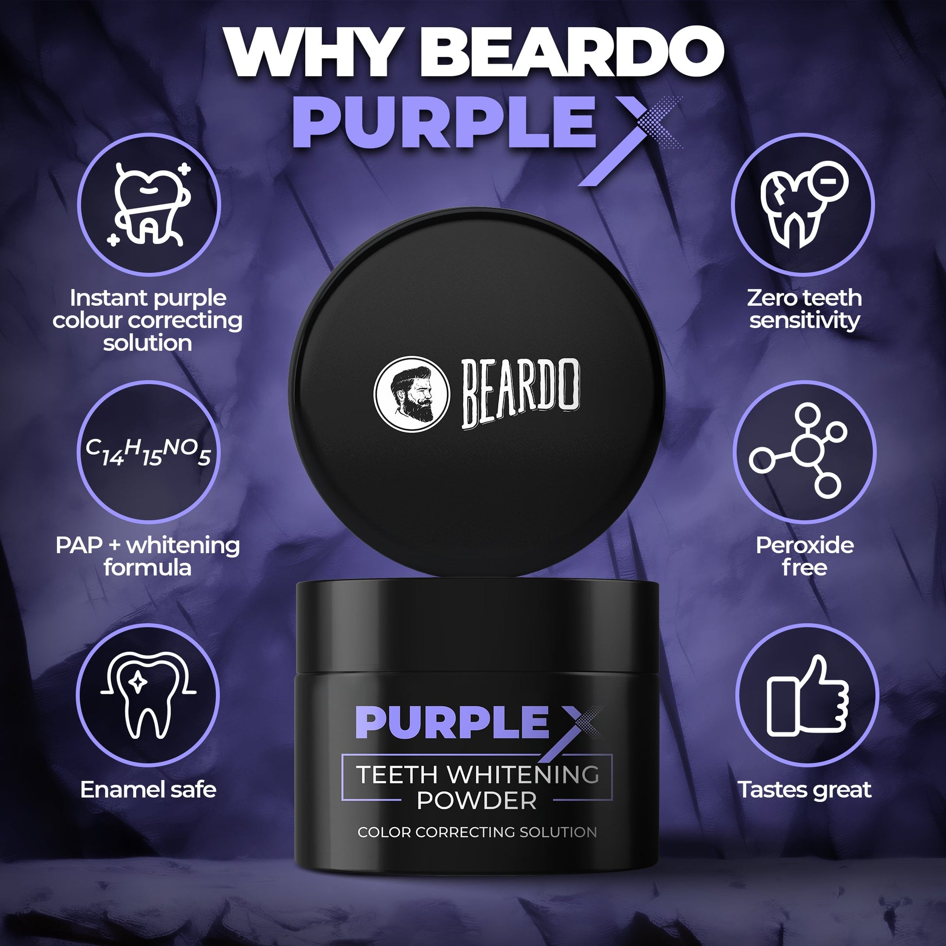 Beardo Purple X Teeth Whitening 50g