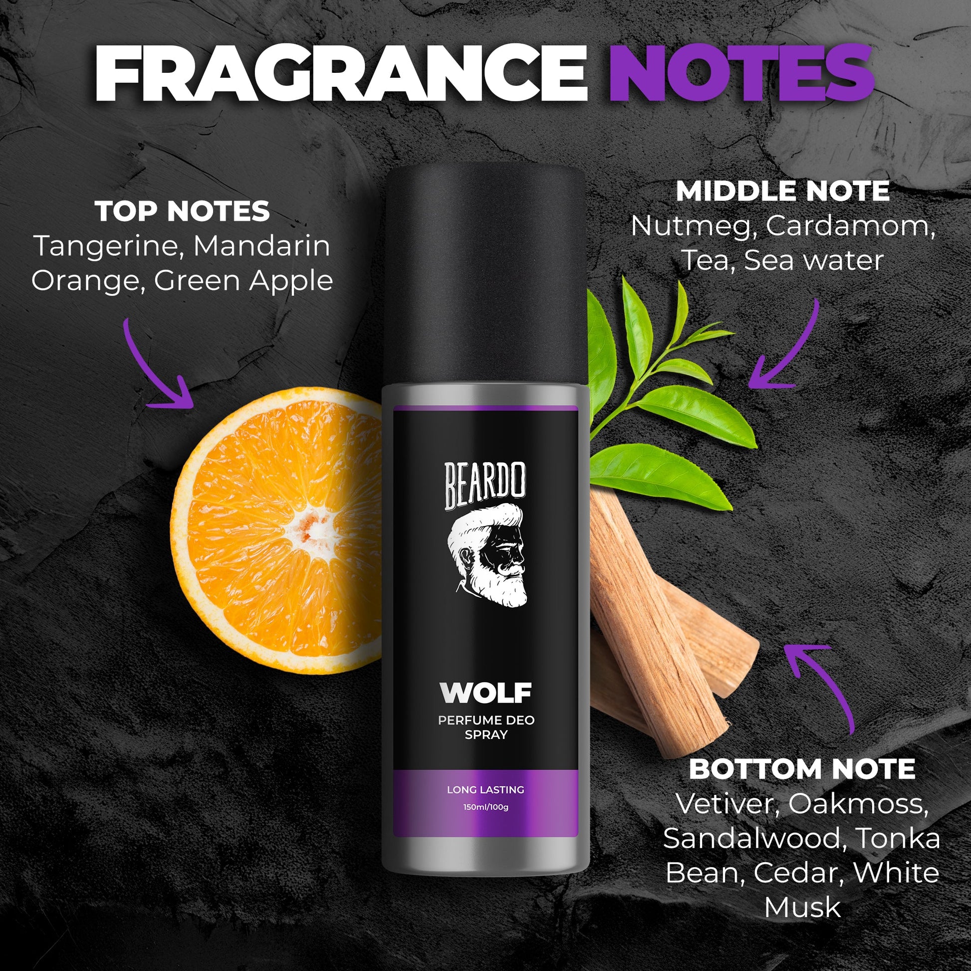 Beardo Wolf Perfume Deo Spray for Men - 150ml Long-Lasting